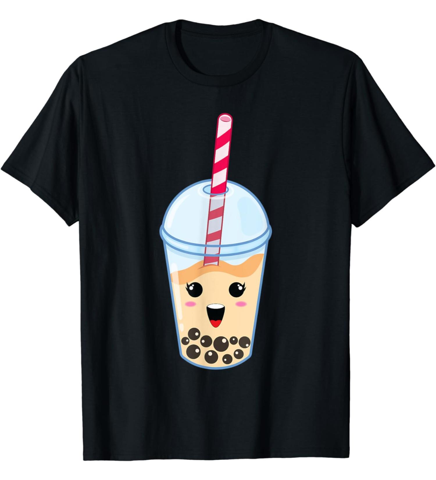 Kawaii Boba Milk Tea | Cute Peach Bubble Tea Lover Gift T-Shirt