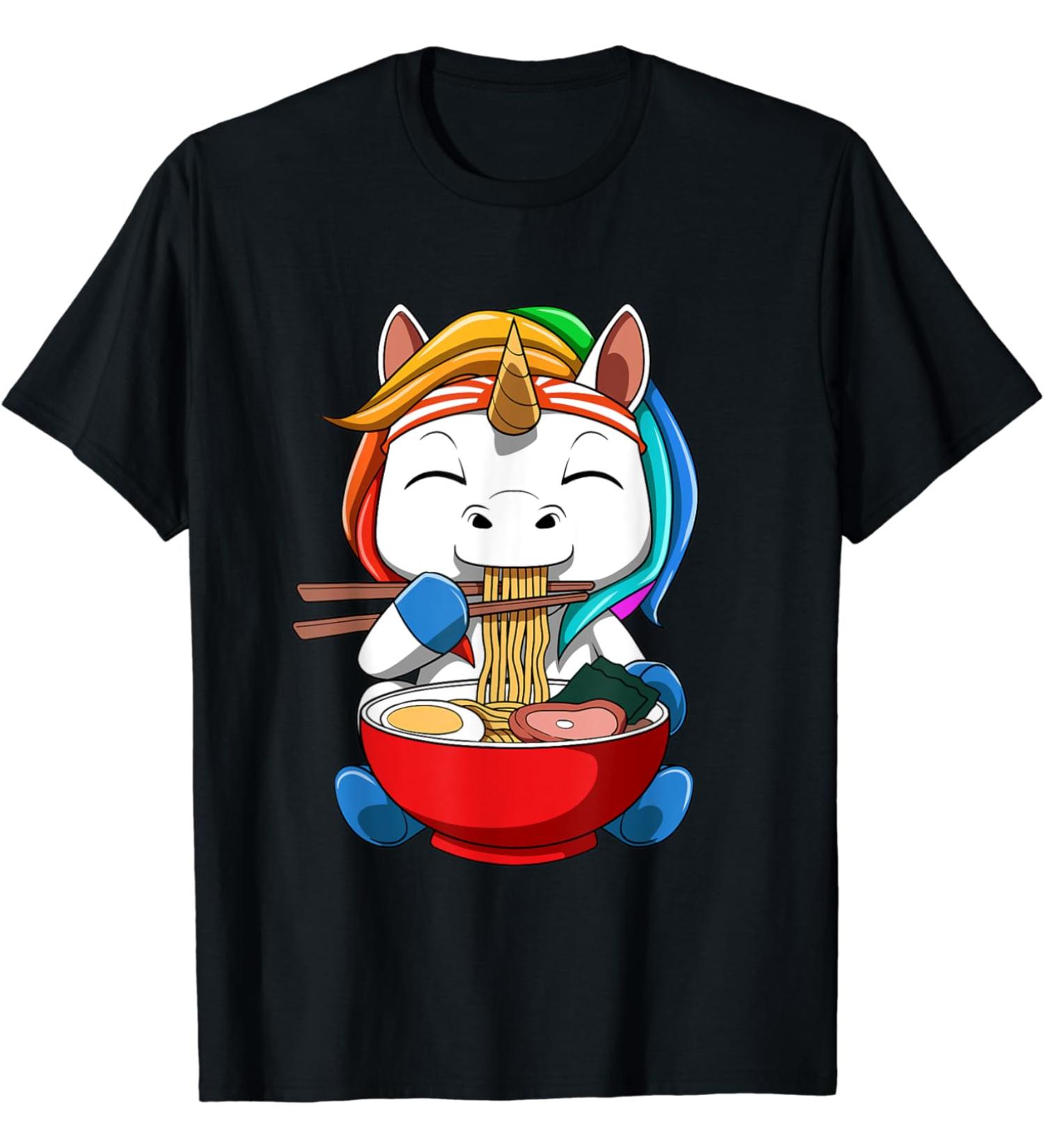 Anime Ramen Unicorn Noodle Soup T-Shirt