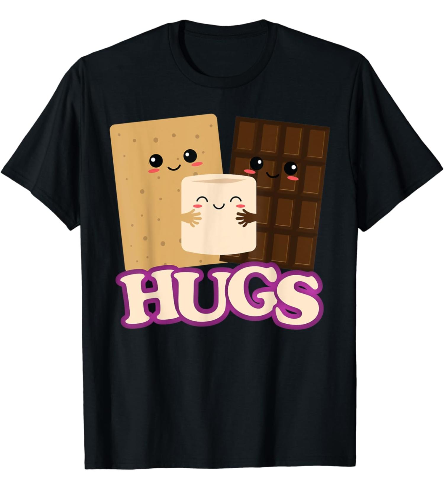 Cute Smores Hug Graham Cracker Chocolate Marshmallow Graphic T-Shirt
