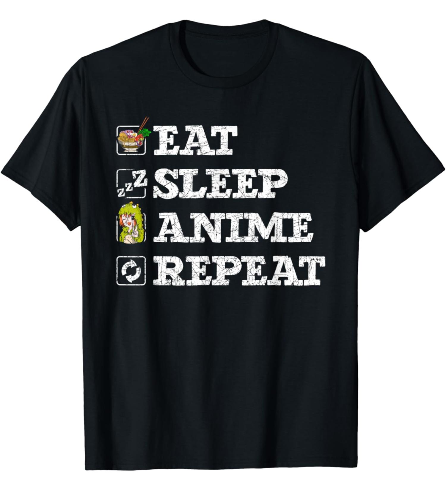 Eat Sleep Anime Repeat Ramen Noodles Japanese Ramen Anime T-Shirt