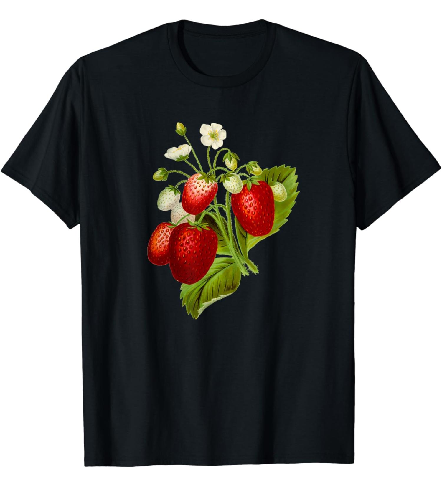 Vintage Strawberry Cottagecore Aesthetic Cottage Core Women T-Shirt