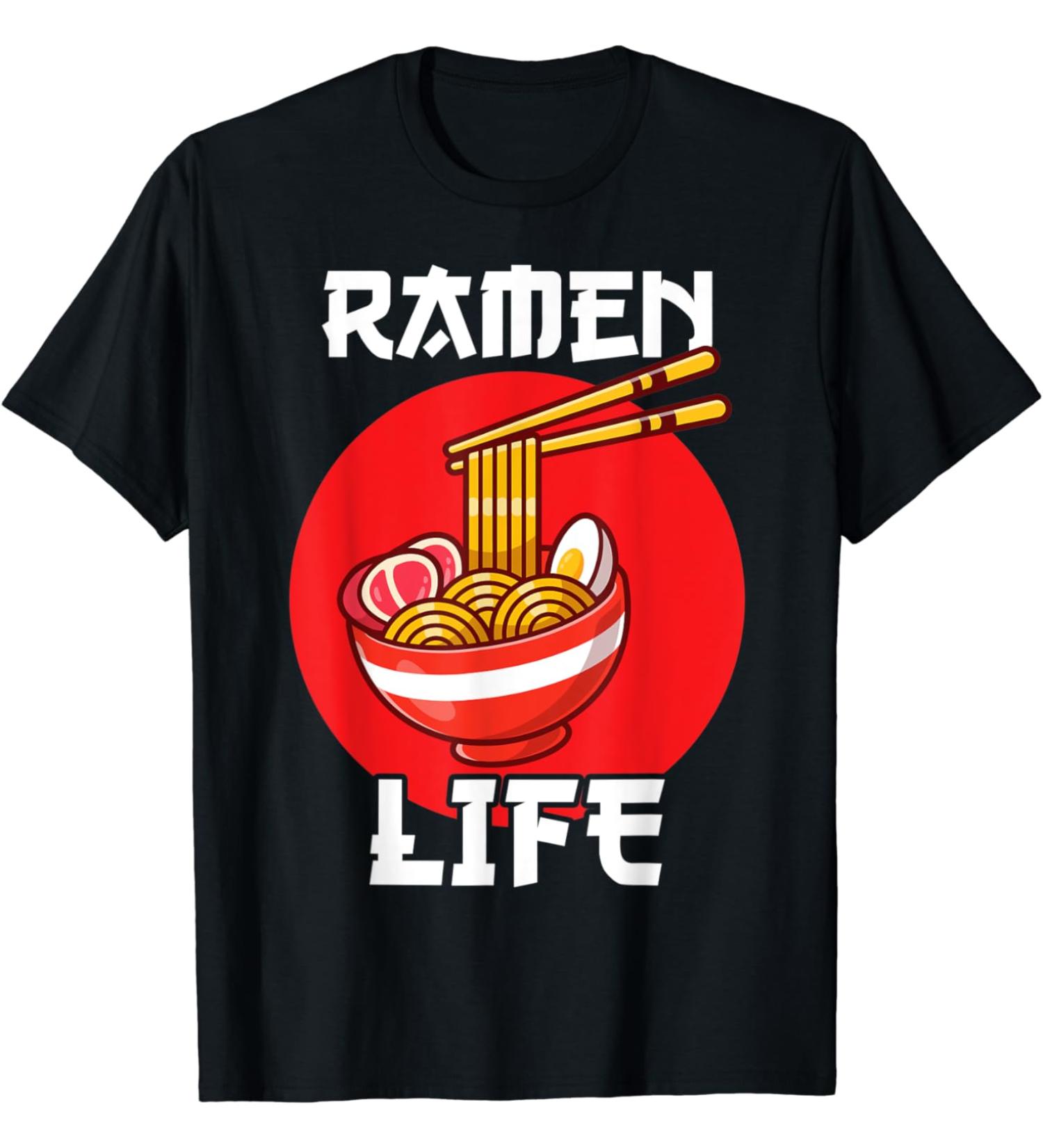 Japanese Anime Ramen Life Noodle Bowl Graphic T-Shirt