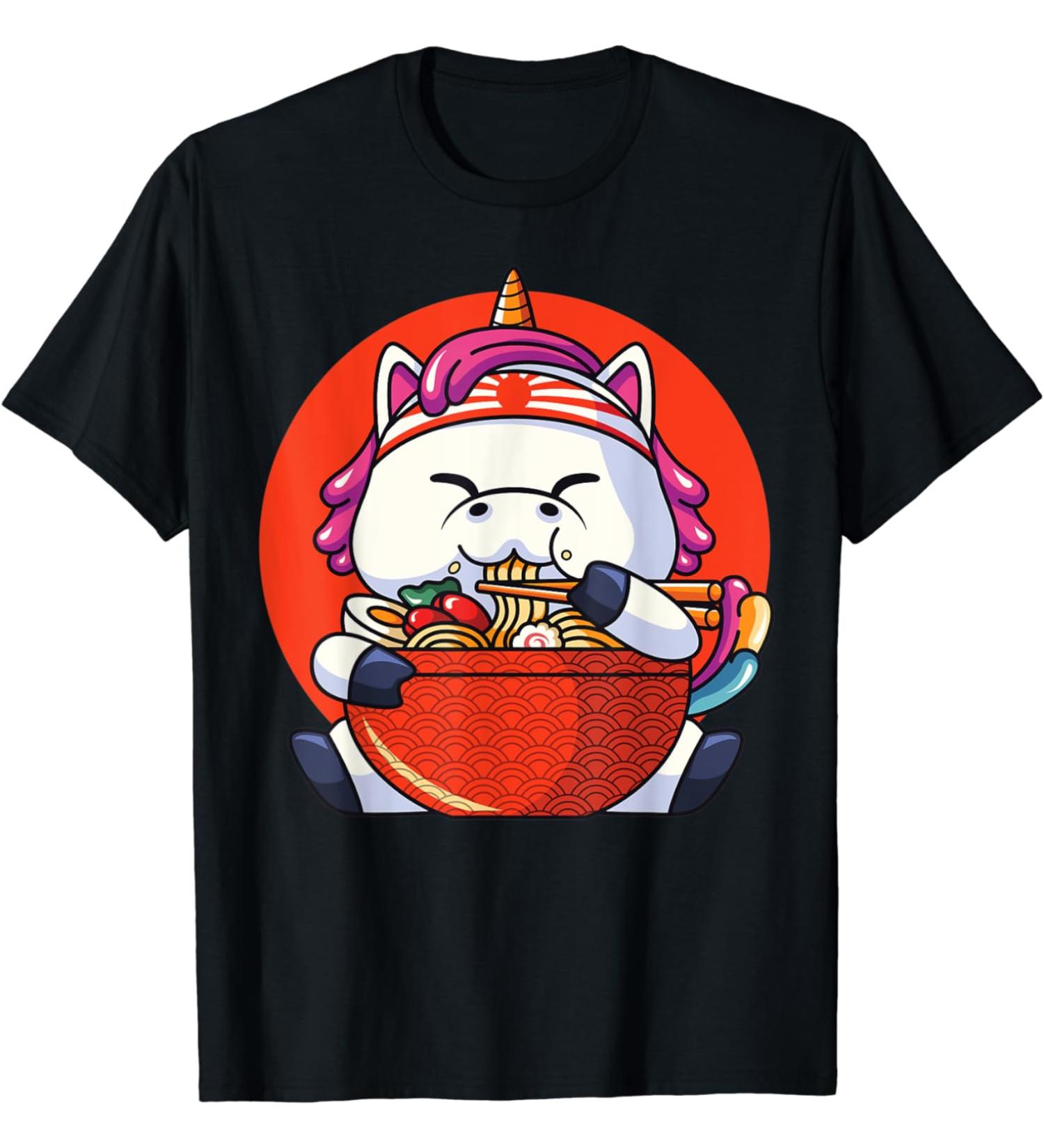 Korean Ramen Unicorn Anime T-Shirt