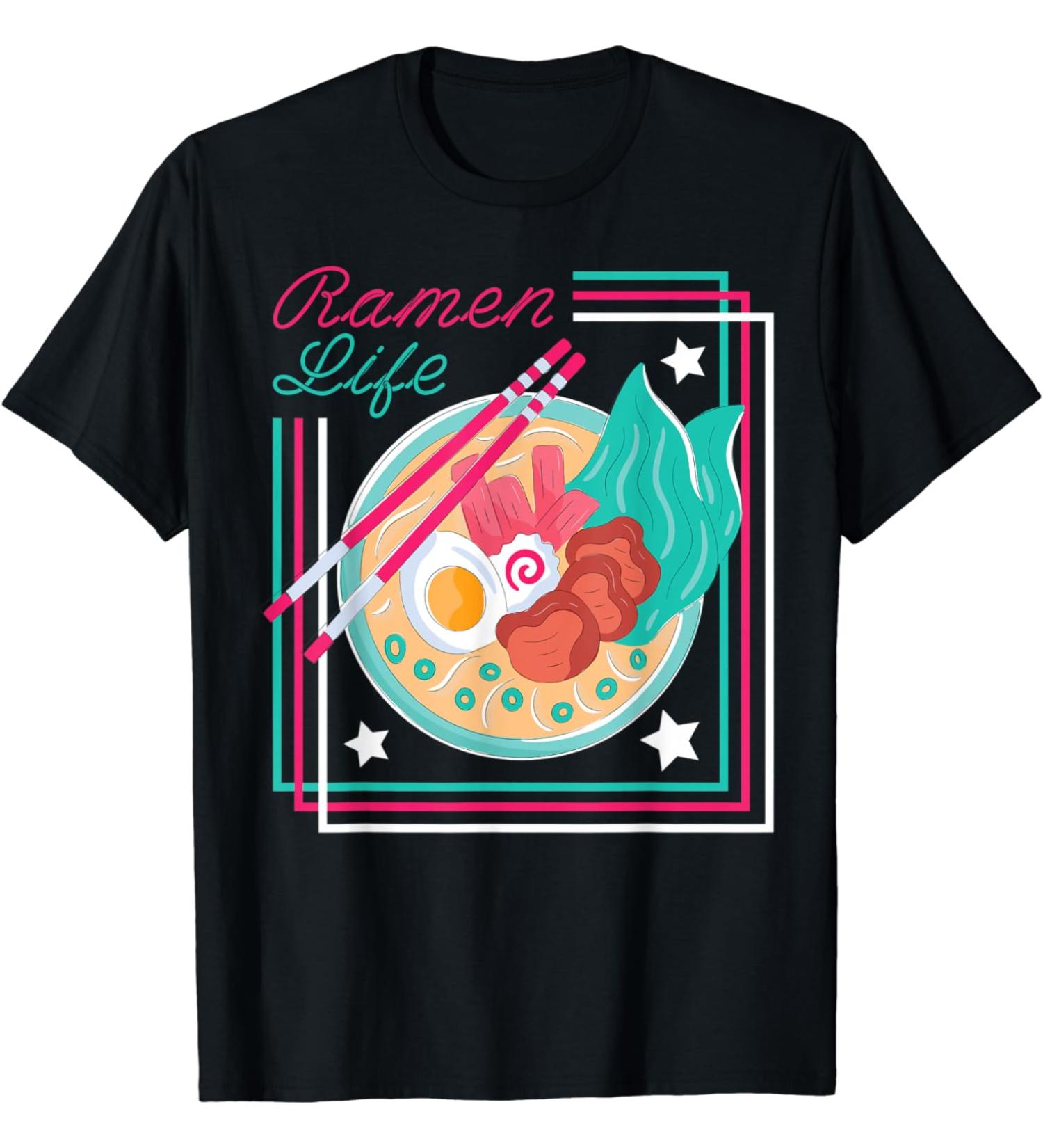 Japanese Ramen Life Graphic Ramen Noodles Bowl Anime T-Shirt