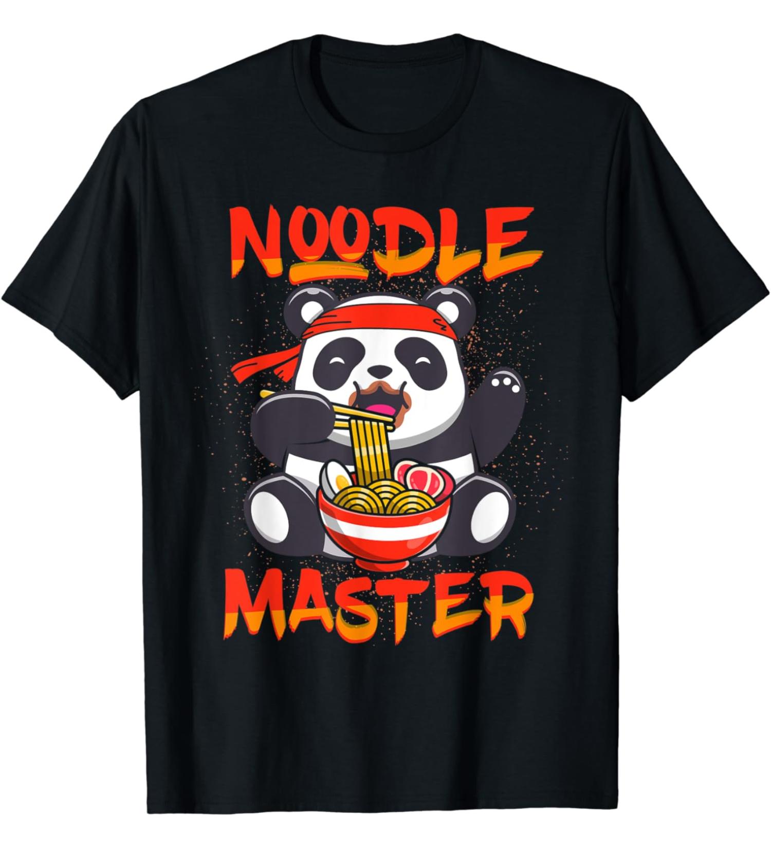 Cute Kawaii Anime Panda Noodle Master Ramen Japanese Otaku T-Shirt