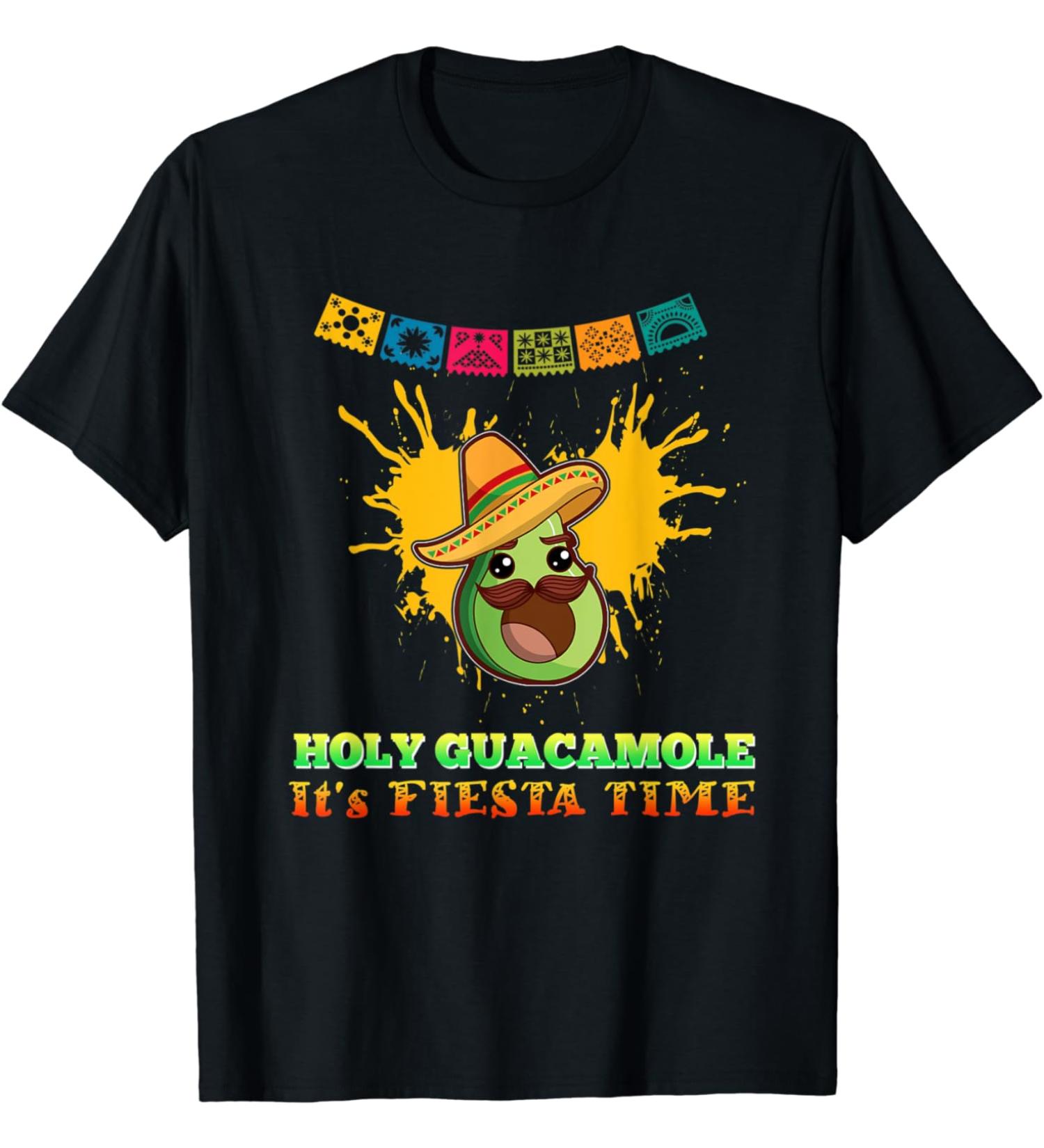 Holy Guacamole It's Fiesta Time Avocado Vegetables Vegan Top T-Shirt
