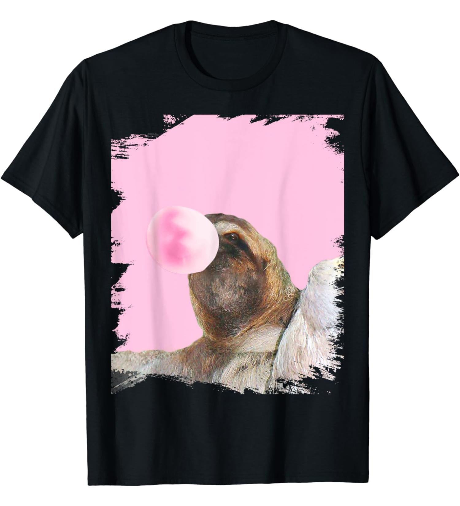 Nice sloth that chews pink chewing gum T-Shirt