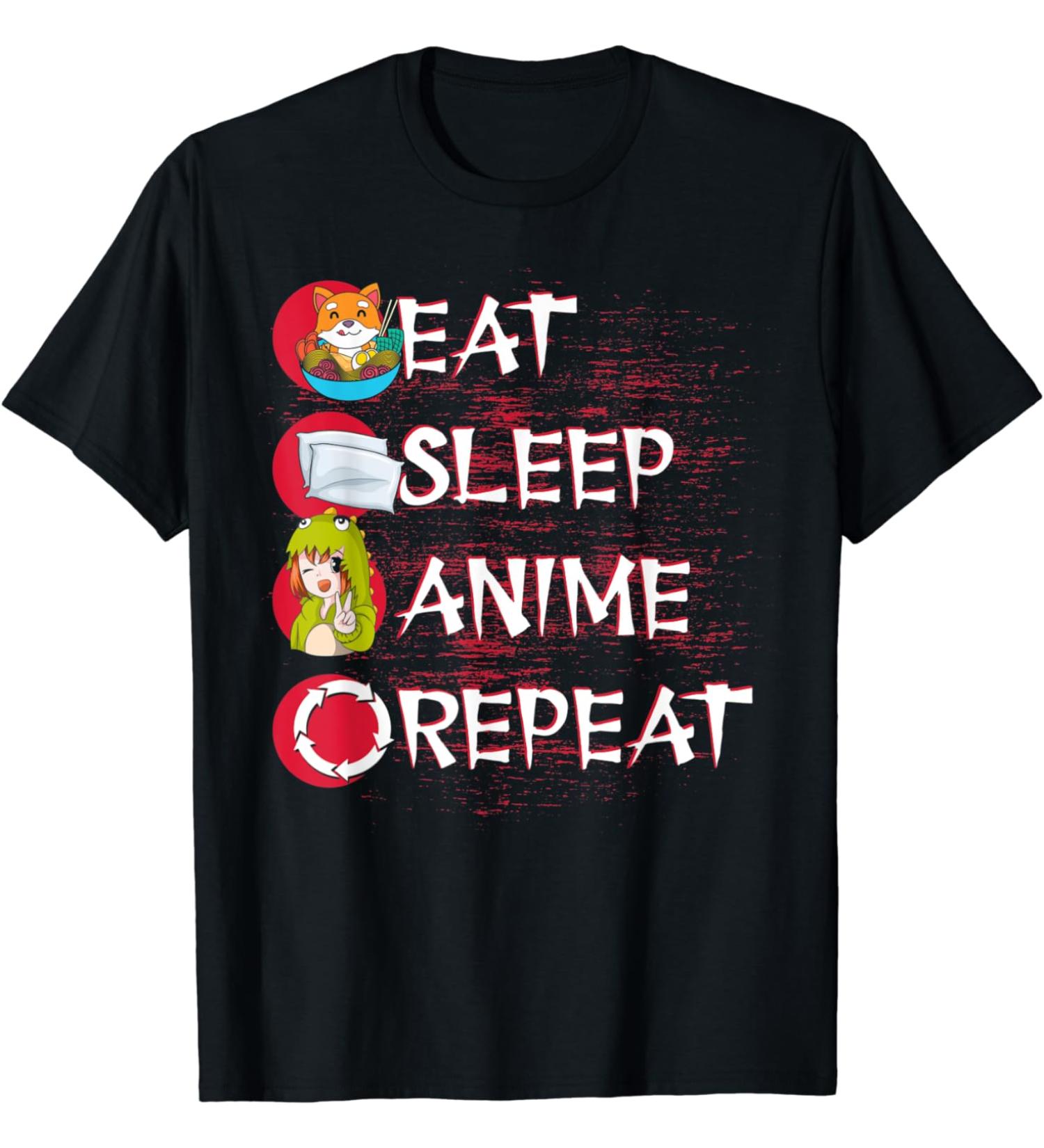 Kawaii Ramen Noodles Manga Eat Sleep Anime Repeat Anime T-Shirt