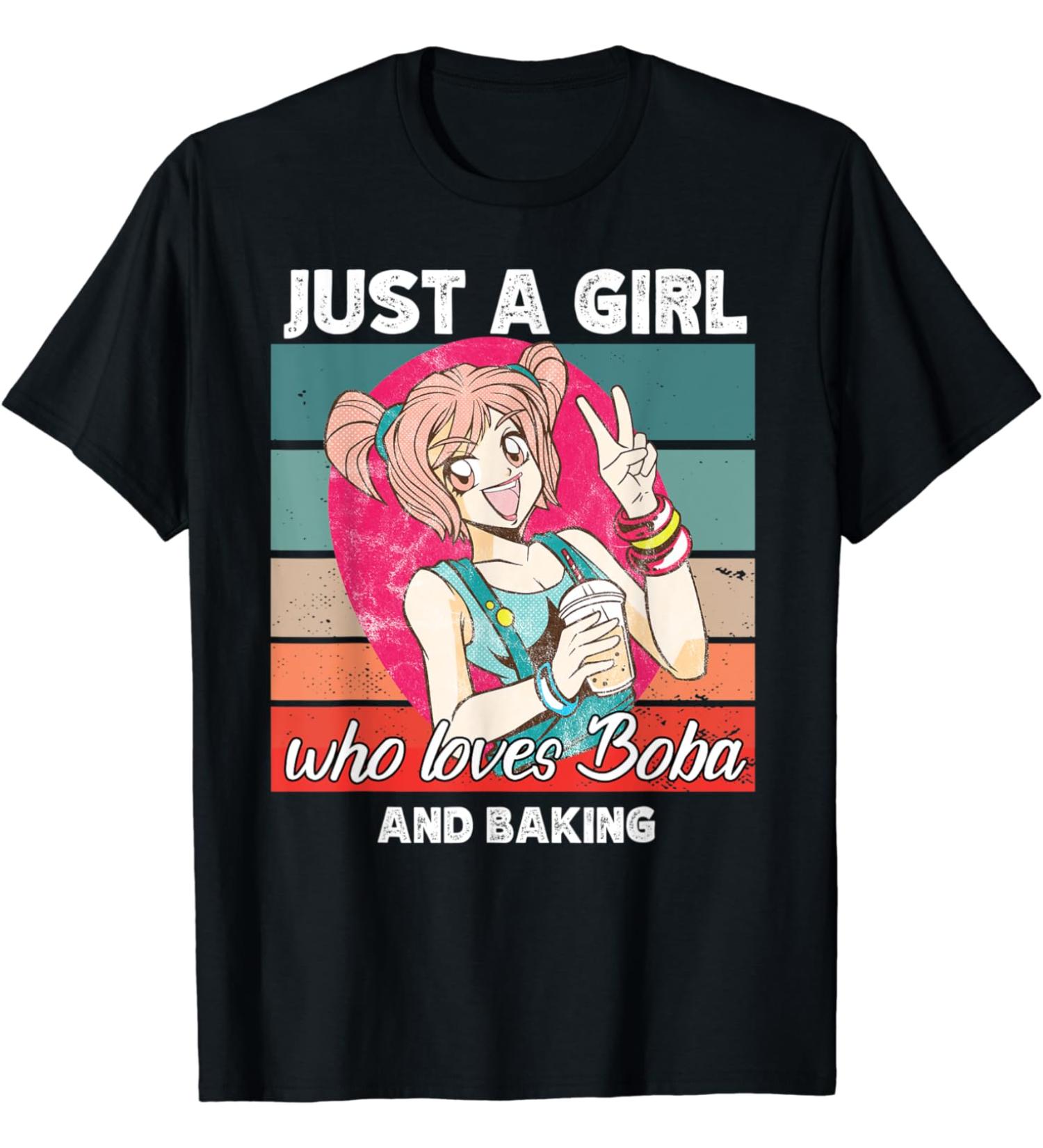 Just a girl who loves boba and Baking kawaii T-Shirt