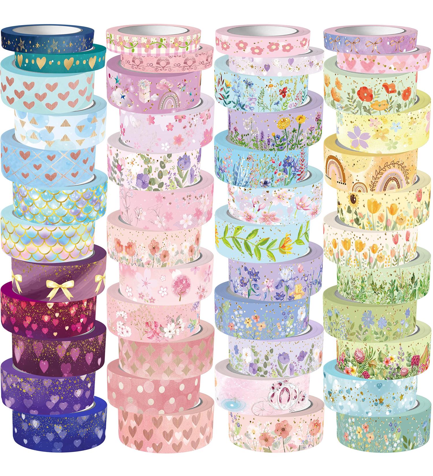 Gold Foil Flower Washi Tape Set - 50 Rolls Decorative Adhesive Tape for Scrapbooking and Journaling - Buy Online on GoSupps.com