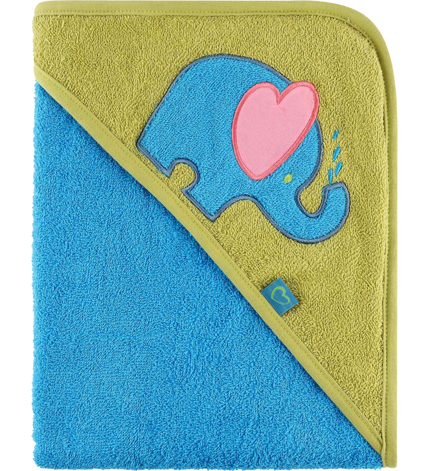Be Mammy Blue Elephant Hooded Baby Towel - 100% Cotton Oeko-Tex Standard 100 | 100cm x 100cm - Ideal for International Shipping - Buy Online on GoSupps.com