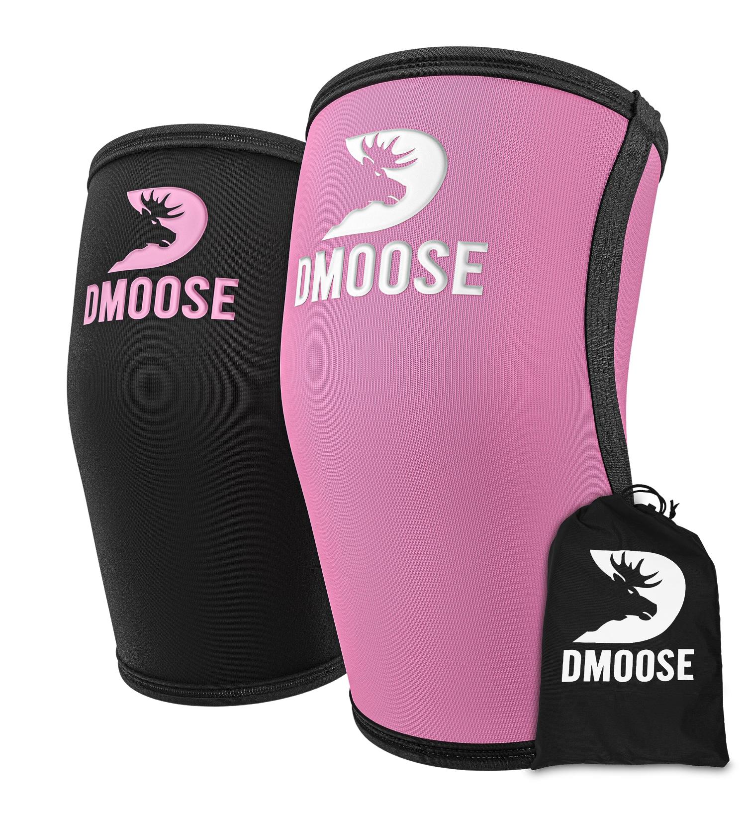 Moose 5mm Neoprene Elbow Sleeves for Weightlifting & Powerlifting USPA Approved, Support & Relief for Tendonitis, Men & Women, Large Size, Black-Pink - Buy Online on GoSupps.com