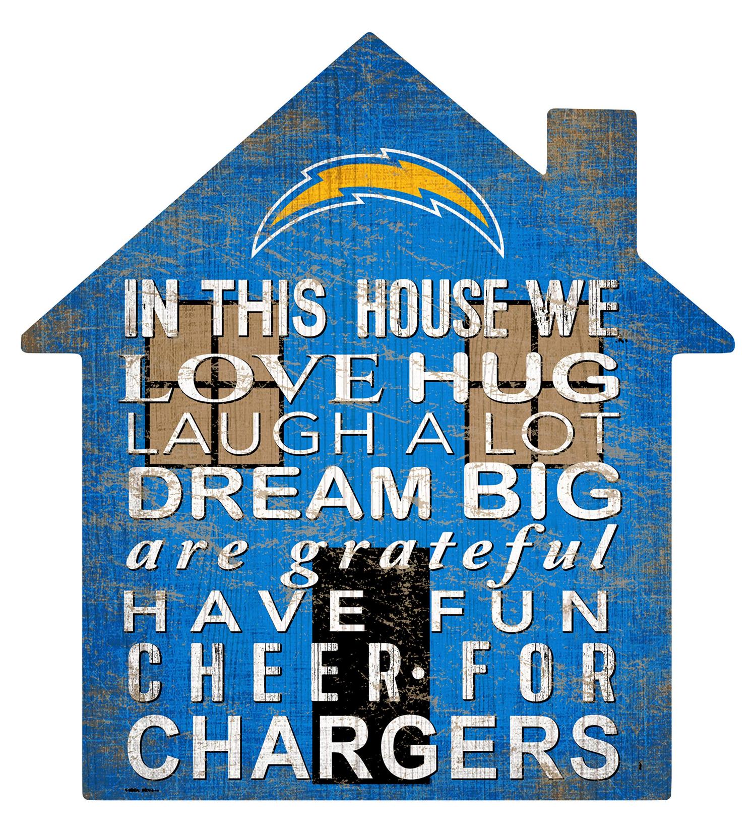 NFL San Diego Chargers Unisex Los Angeles Chargers House Sign, Team Color, 12 inch