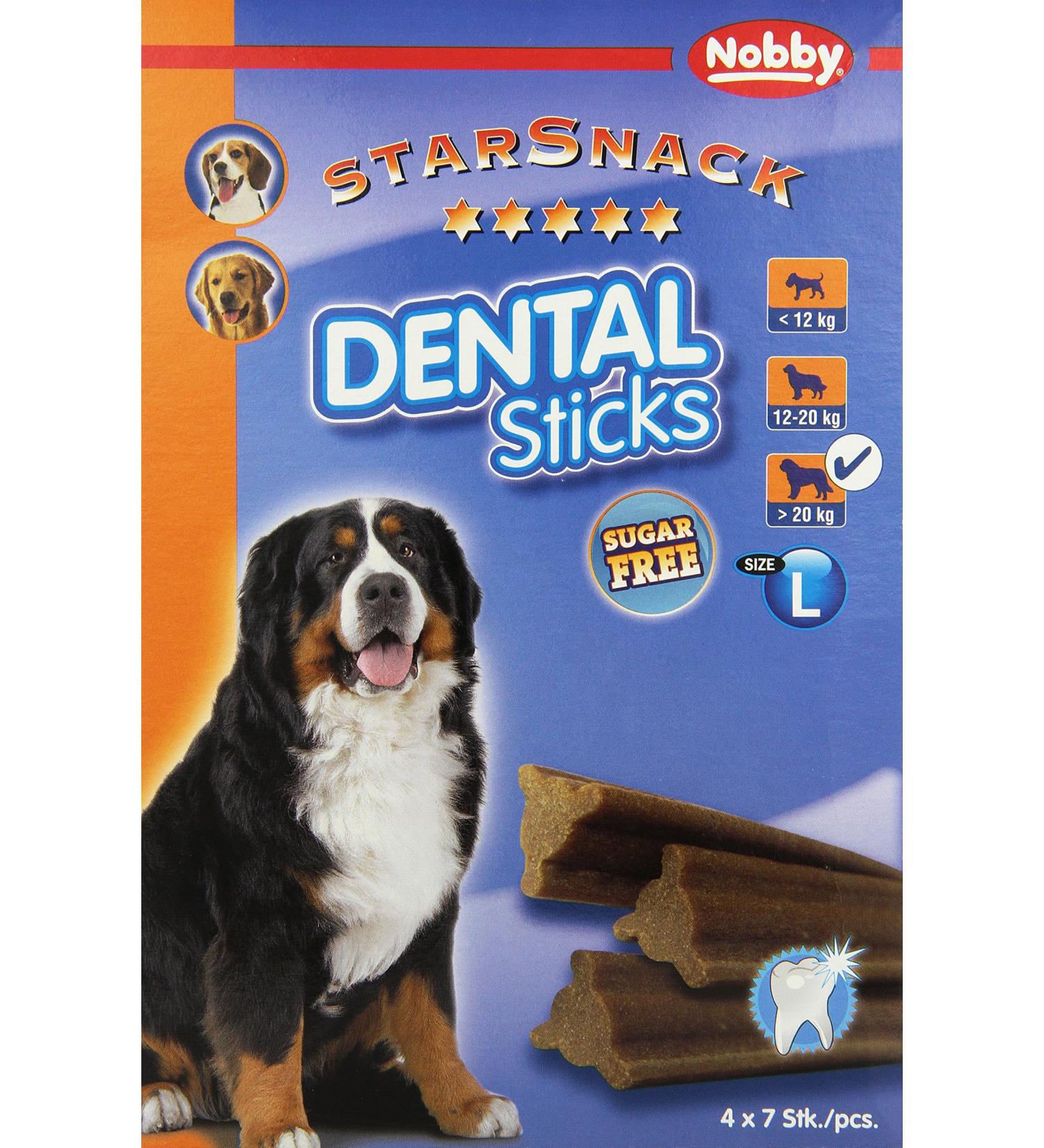 Nobby STARSNACK Dental Sticks for Dogs - Large 28 Pieces 840g - Tasty & Healthy Treats for Fresh Breath & Oral Care | International Shipping Available - Buy Online on GoSupps.com