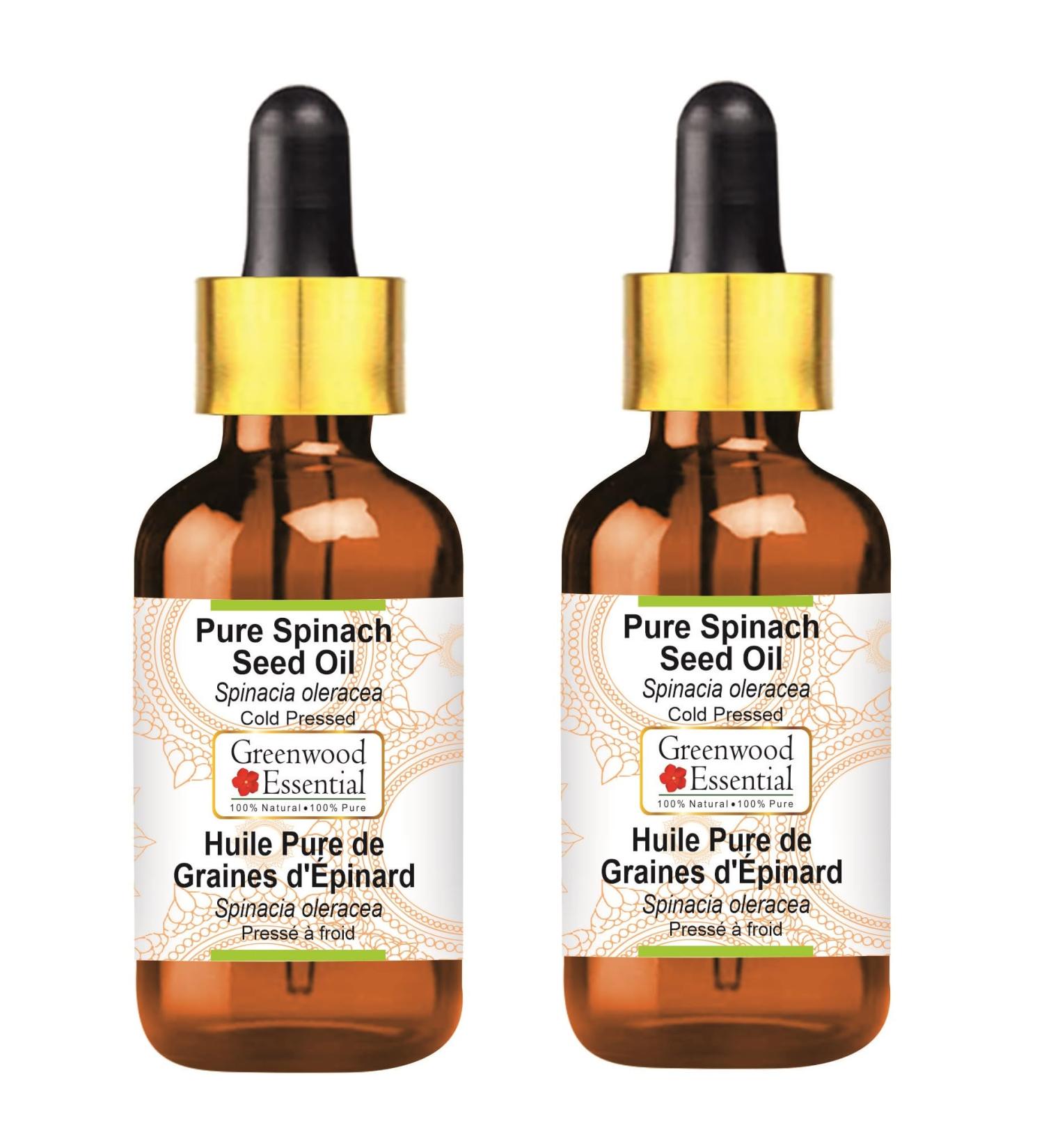 Greenwood Essential Spinach Seed Oil 100ml - Natural Cold-Pressed Therapy (Pack of 2) - Buy Online on GoSupps.com