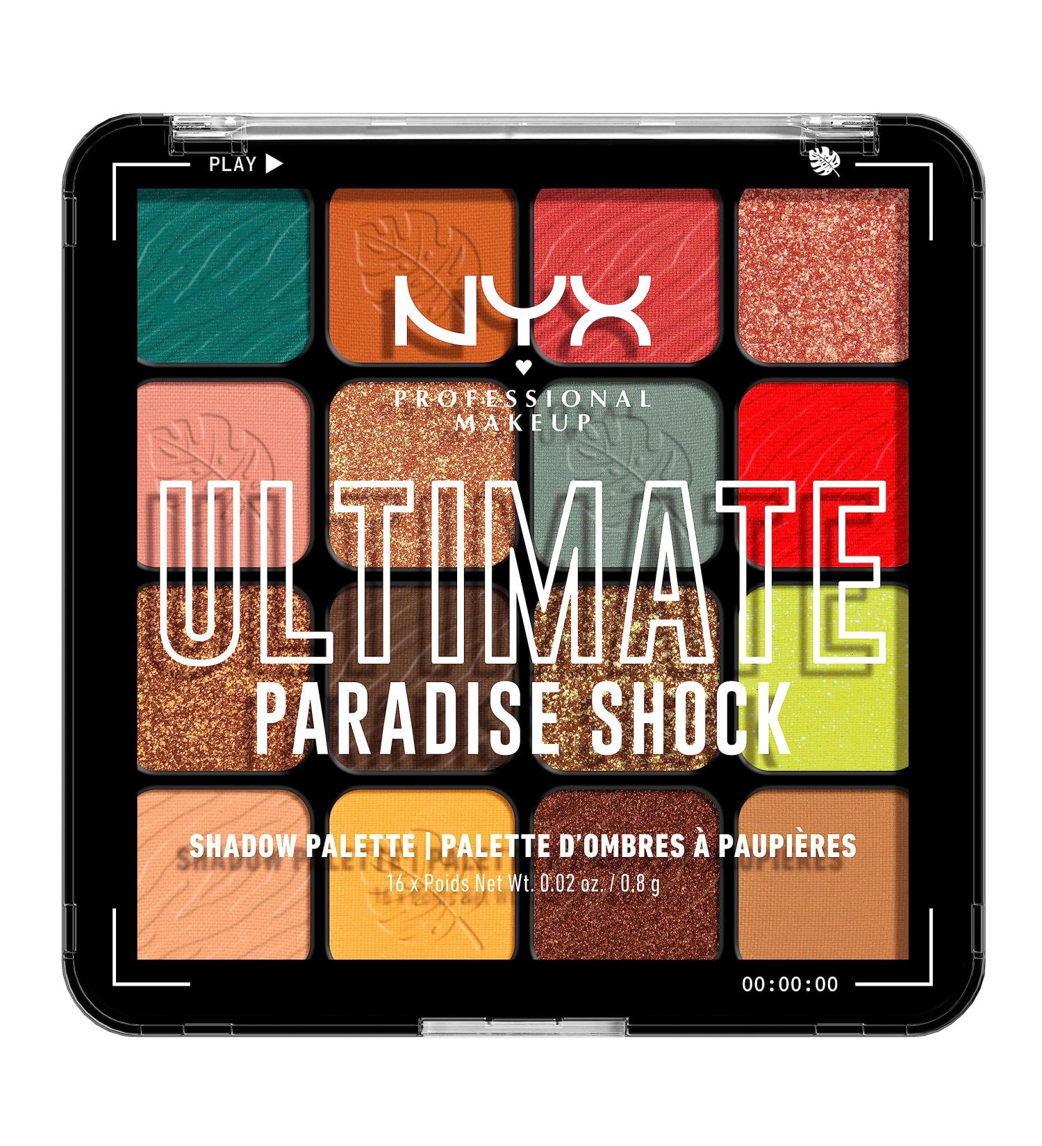 NYX Ultimate Shadow Palette 16 Vibrant Metallic Shades - Paradise Shock - Buy Online on GoSupps.com