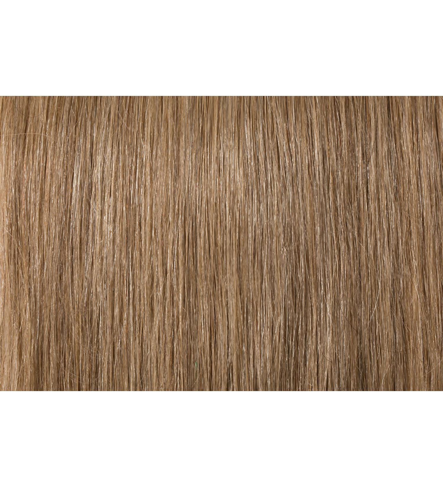 Clip in Extensions Real Hair Wavy Hair Extensions Hairpiece Double 8 piece SET Remy Hair Honey Blonde#27 18"(45cm)-245g