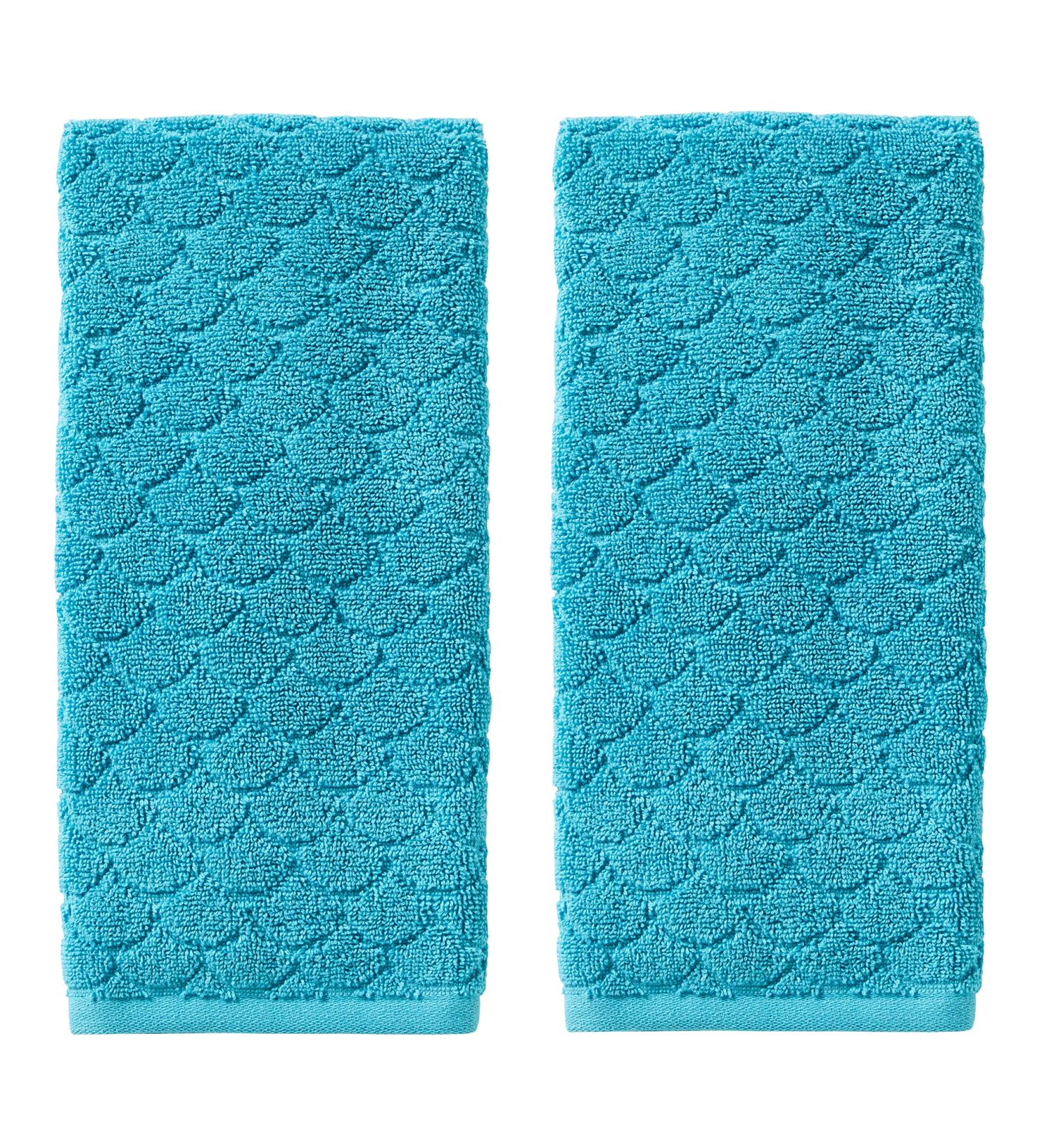 SKL Home Ocean Watercolor Scales Hand Towel Blue (2-Pack) - Aqua Hand Towel Set - Buy Online on GoSupps.com