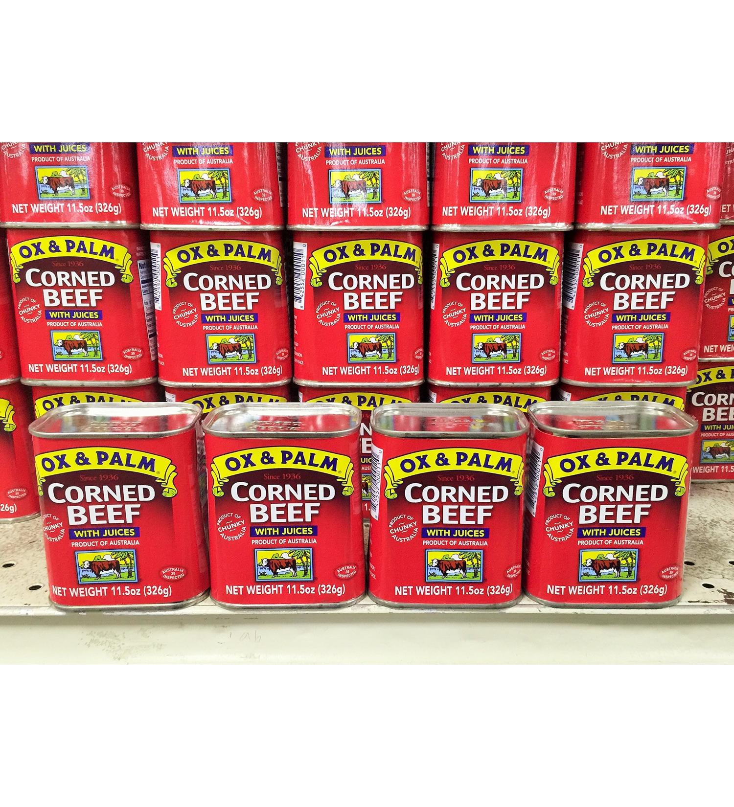 4 Packs Ox & Palm Corned Beef with Juices 11.5oz Ea