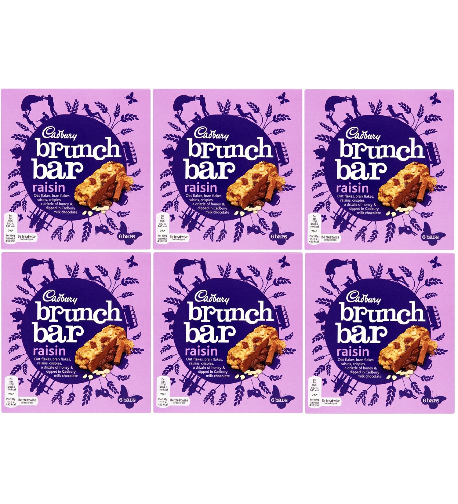  Cadbury Cadbury Brunch Bar Raisin (6x32g) - Paquet de 6 - Buy Online on GoSupps.com