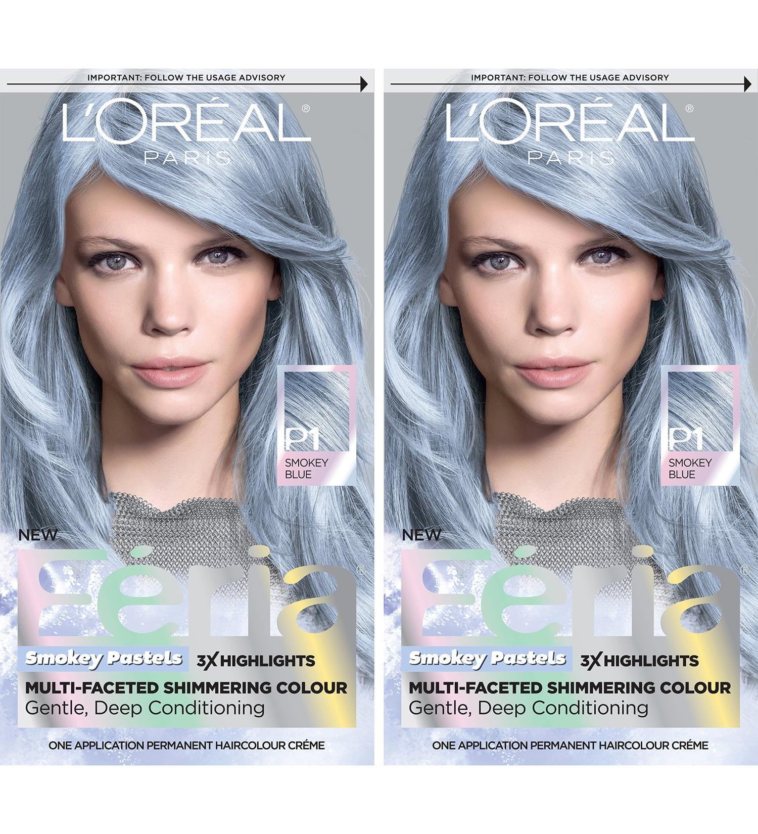 L'Oreal Paris Feria Sapphire Smoke Hair Color - Pack of 2 | Multi-Faceted Shimmering Blue Dye - Buy Online on GoSupps.com