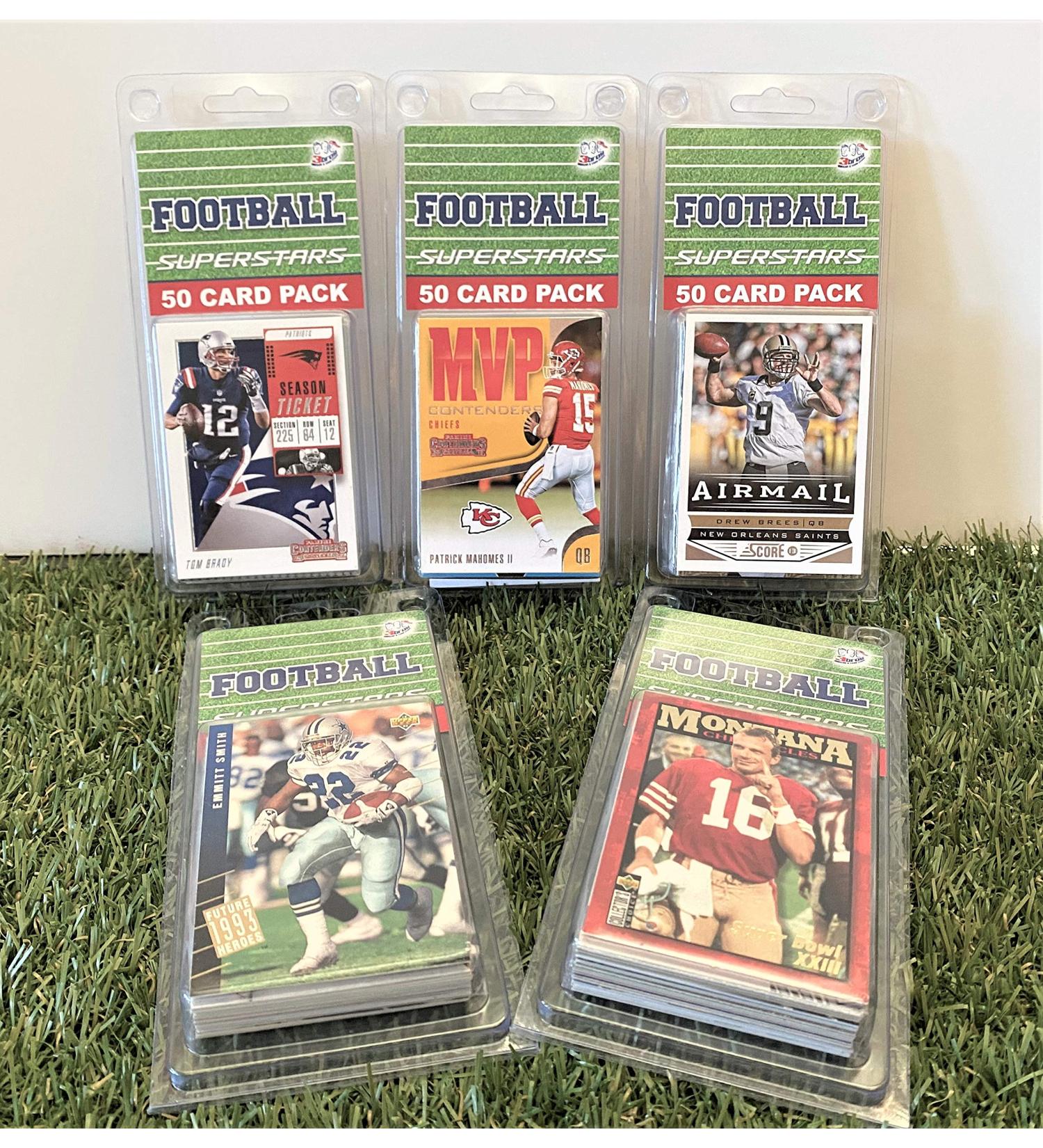 NFL Superstar- (50) Card Pack NFL Football Superstars Starter Kit all Different cards. Comes in Custom Souvenir Case! Perfect for the Ultimate Football Fan! by 3bros