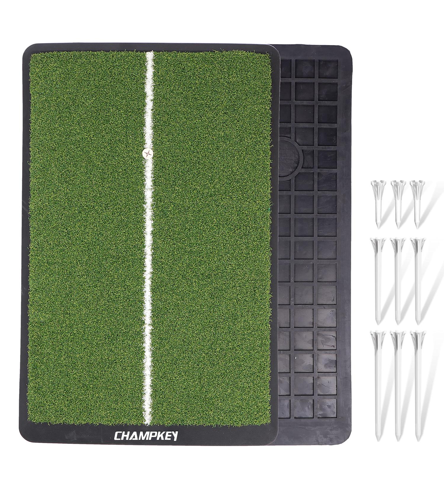 CHAMPKEY Alignment Guide Golf Practice Mat | Premium Fairway Hitting Mat for Indoor/Outdoor Training - M(13 x 17) - Buy Online on GoSupps.com