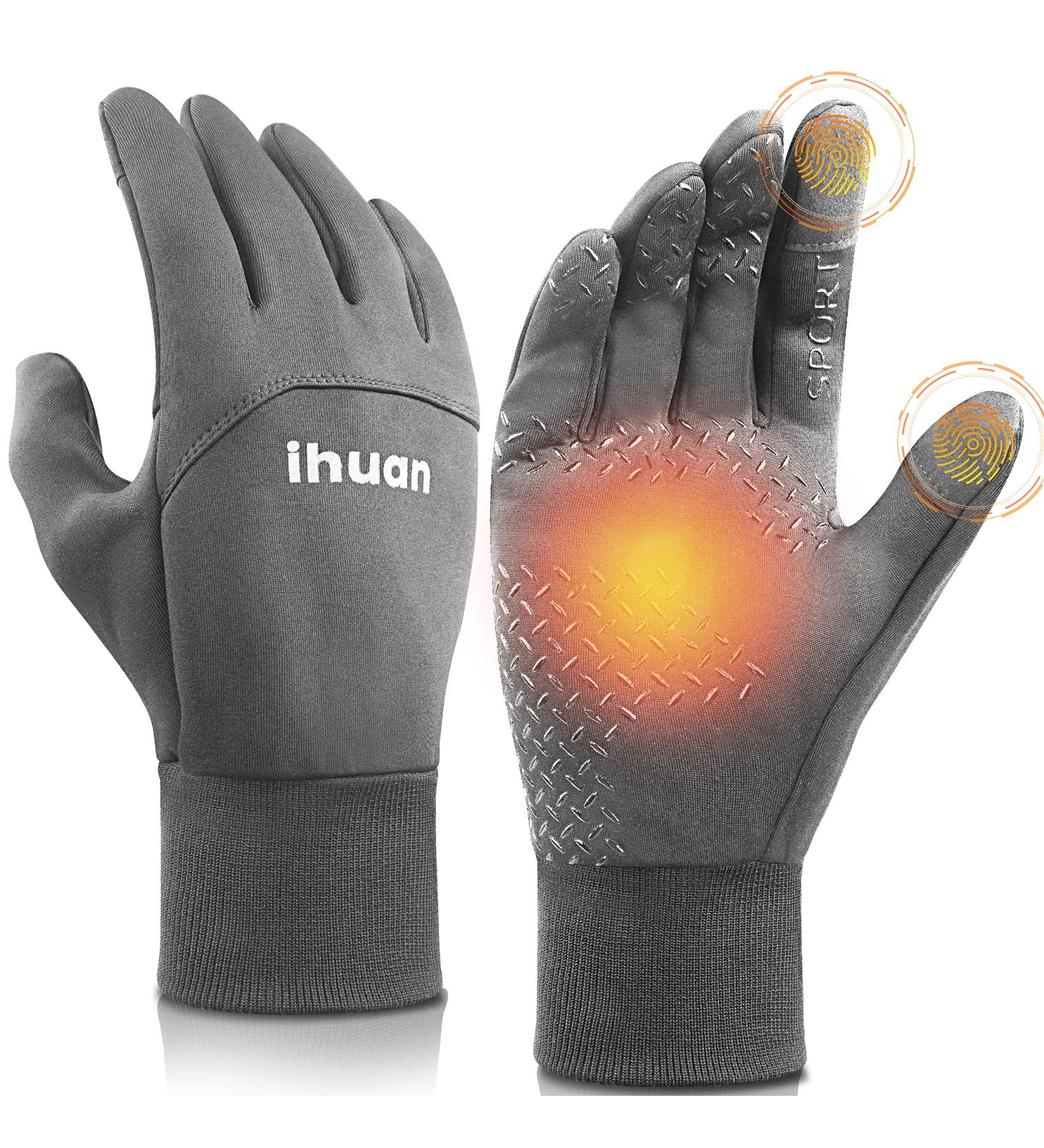 Winter Waterproof Thermal Gloves - Unisex Touch Screen Cold Weather Gloves for Workout, Running, Cycling - Grey, X-Large - Buy Online on GoSupps.com