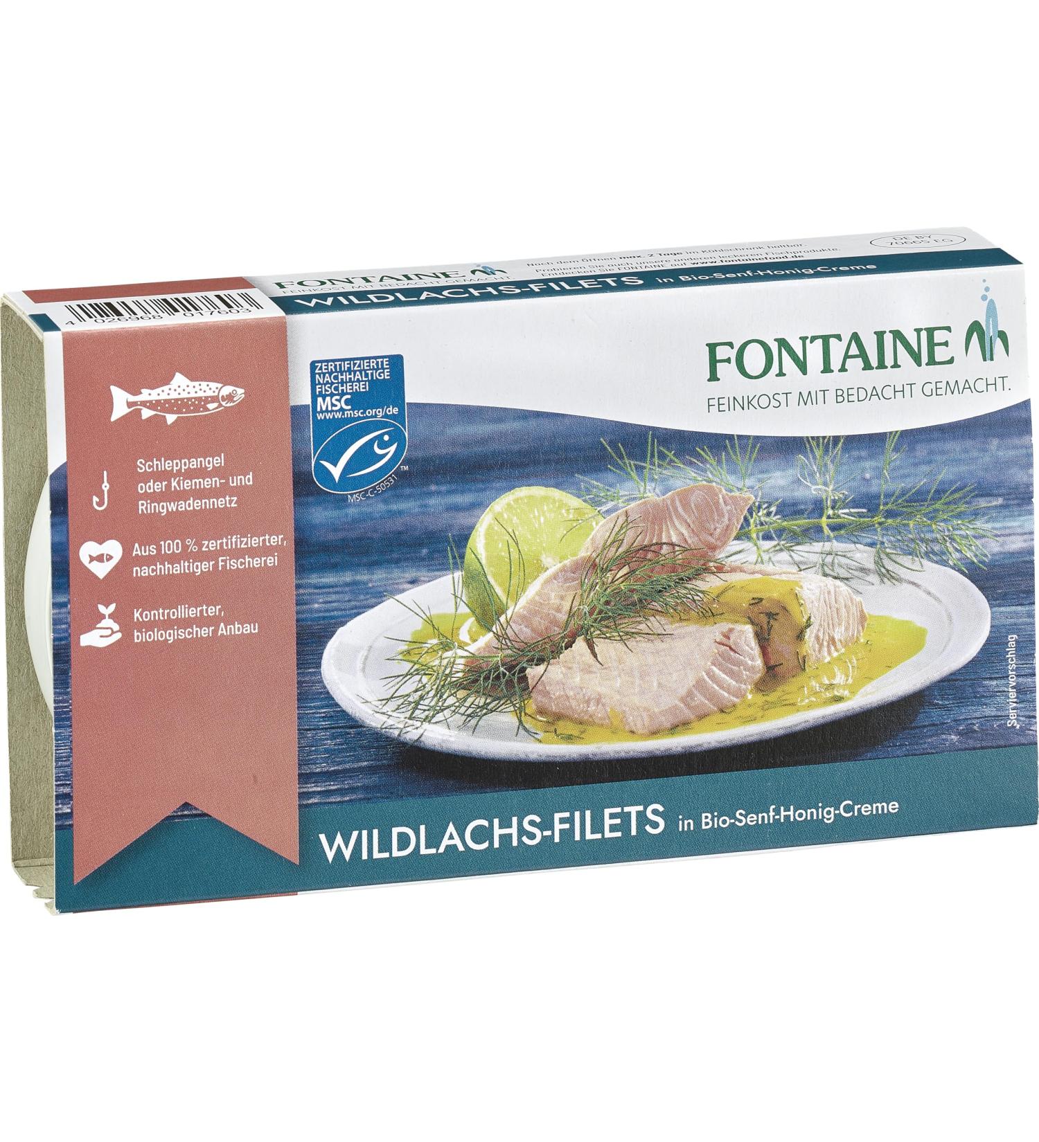 Fontaine wild salmon fillet in organic mustard-honey cream (2 x 200 gr) 200 g (pack of 2)