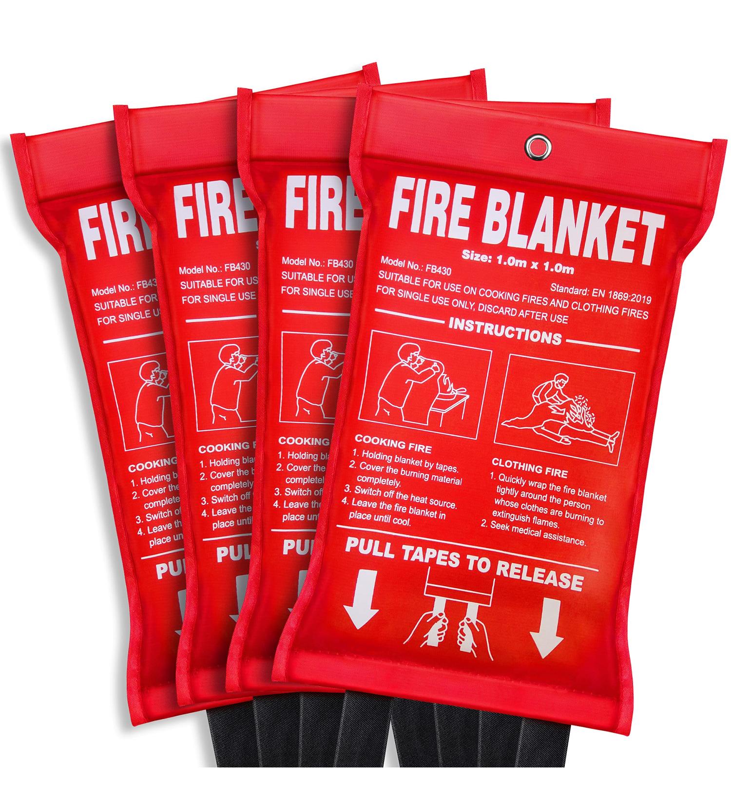 Fire Blanket: Fiberglass Flame Retardant Emergency Suppression Safety Blanket for Kitchen, Home, Car, Office, Warehouse, Camping, BBQ, School, Fireplace - Buy Online on GoSupps.com