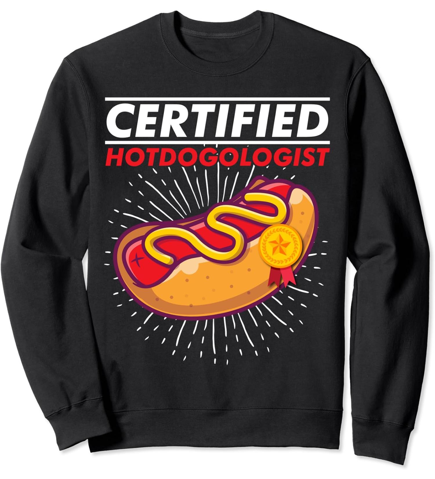 Certified Hotdogologist Award Hotdog Ketchup Mustard Mayo Sweatshirt