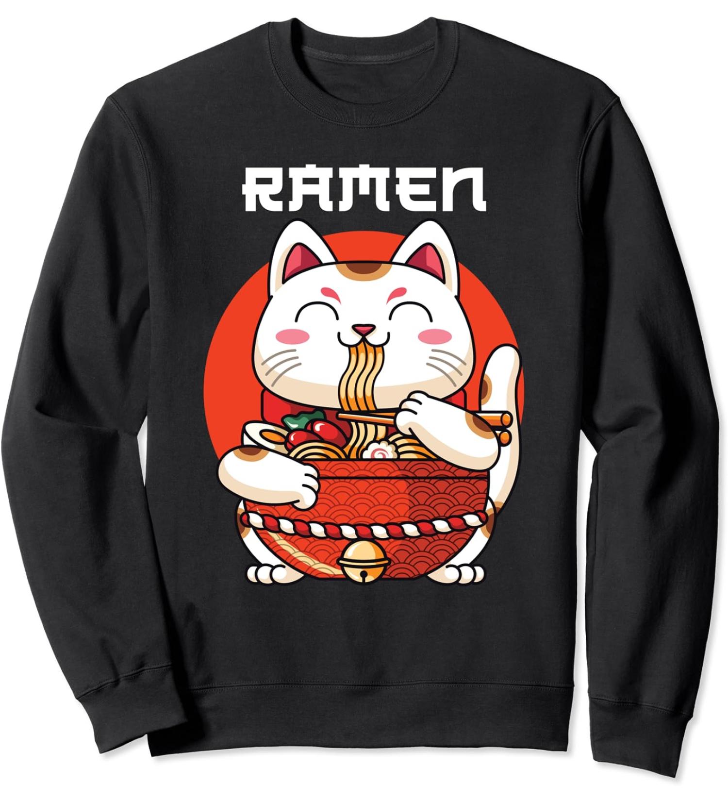 Ramen Maneki Neko Noodle Soup Sweatshirt