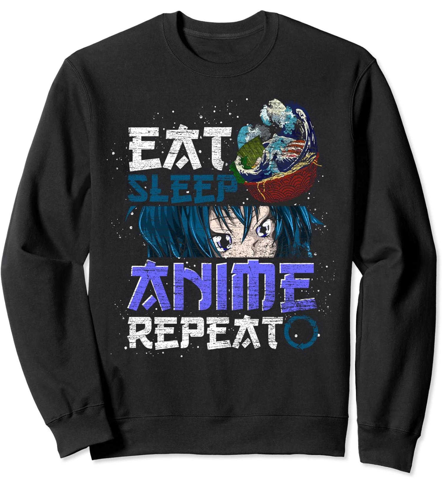 Otaku Kawaii Japanese Ramen Noodles Waves Manga Foodie Anime Sweatshirt