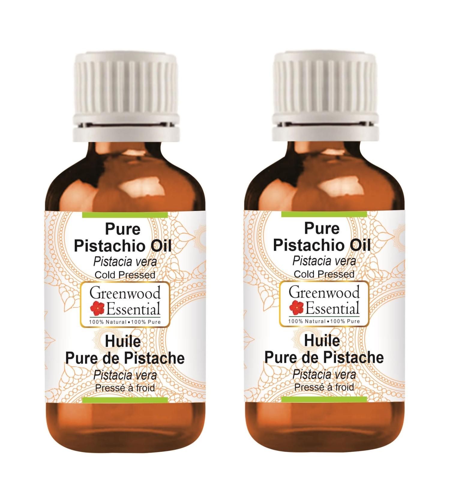 Greenwood Essential Pure Pistachio Oil (Pistacia Vera) Cold Pressed (Pack of Two) 100ml X 2 (6.76 oz) - Buy Online on GoSupps.com