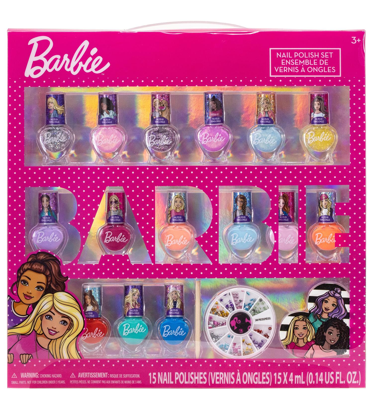 Barbie Townley Girl Non-Toxic Peel-Off Nail Polish Set for Girls - 15 Colors with Gems, File - Ideal for Parties and Makeovers - Buy Online on GoSupps.com