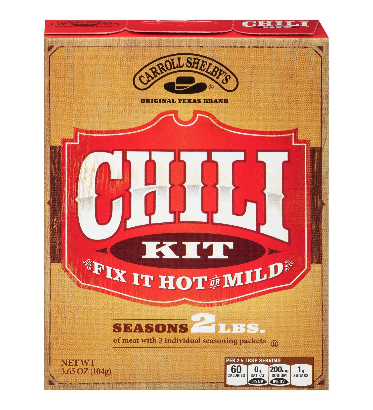 Carroll Shelby Chili Texas Kit 3.65 OZ (Pack of 3) 3.65 Ounce (Pack of 3)