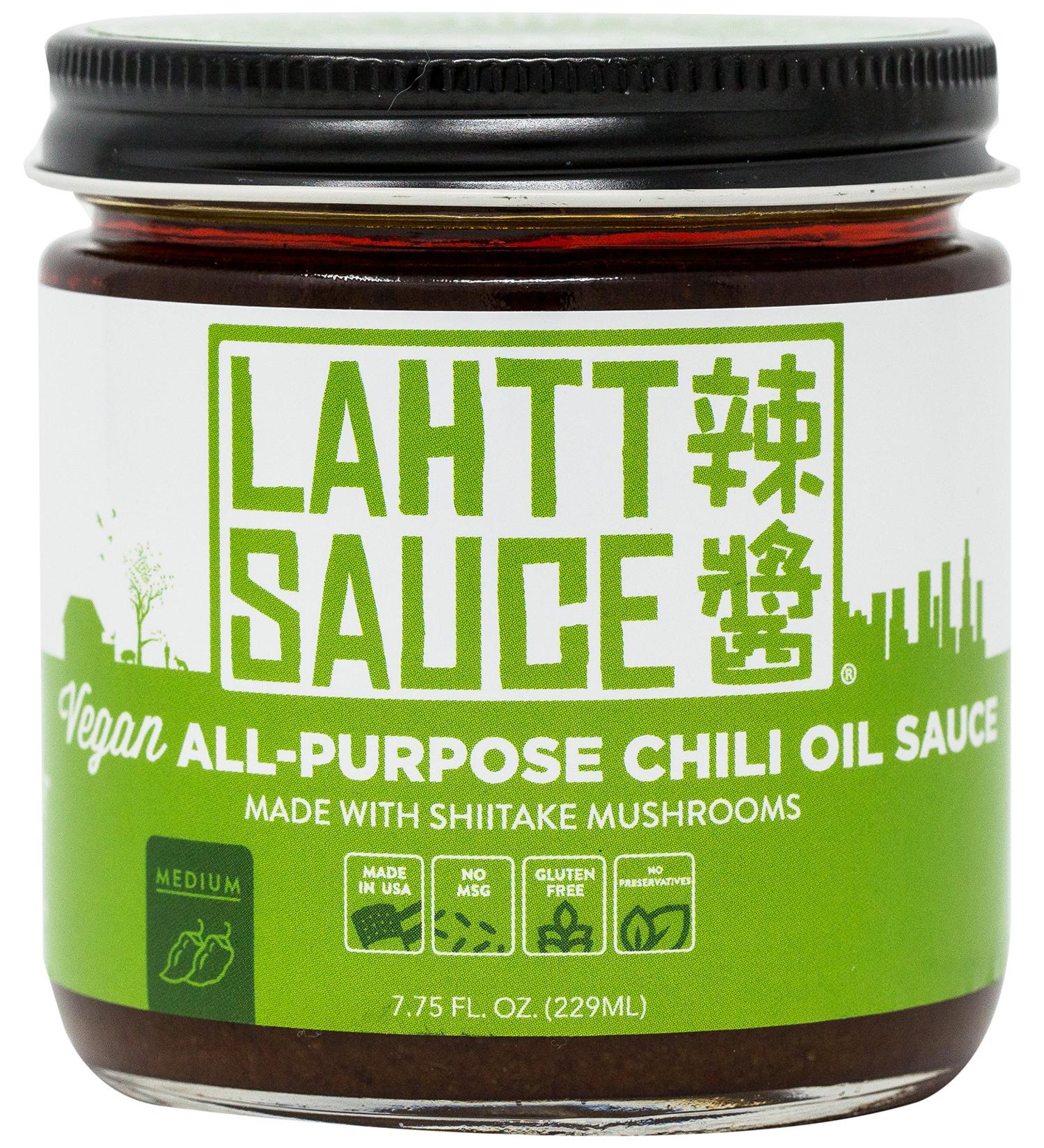 Premium Vegan Chili Oil Sauce - Lahtt Sauce, Shiitake Mushrooms, Medium Heat, Gluten-Free, Non-GMO - Buy Online on GoSupps.com