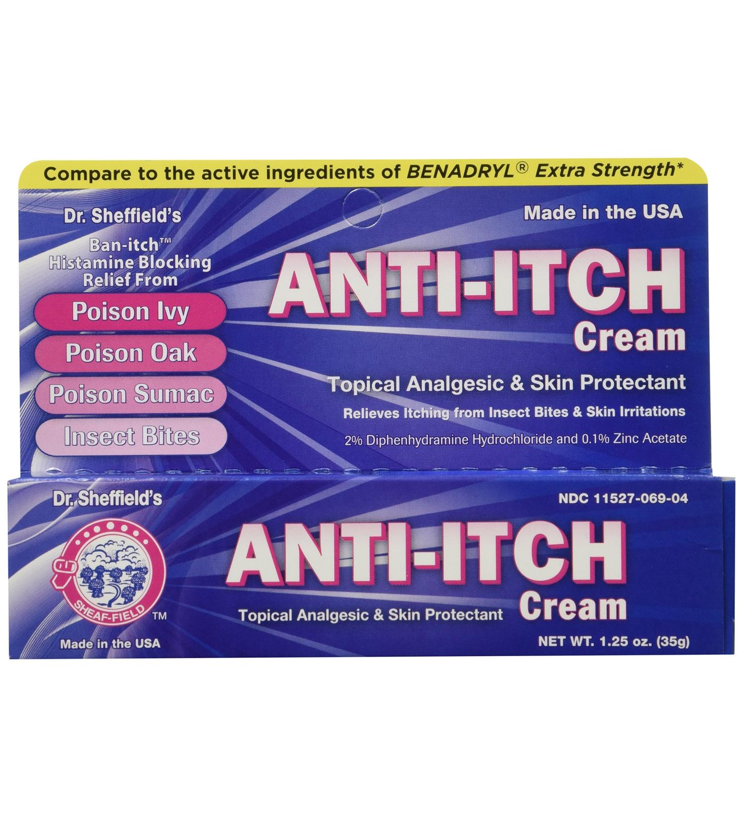 Dr. Sheffield Anti-Itch Cream 1.25 oz - Histamine Blocker for Fast Relief - Buy Online on GoSupps.com