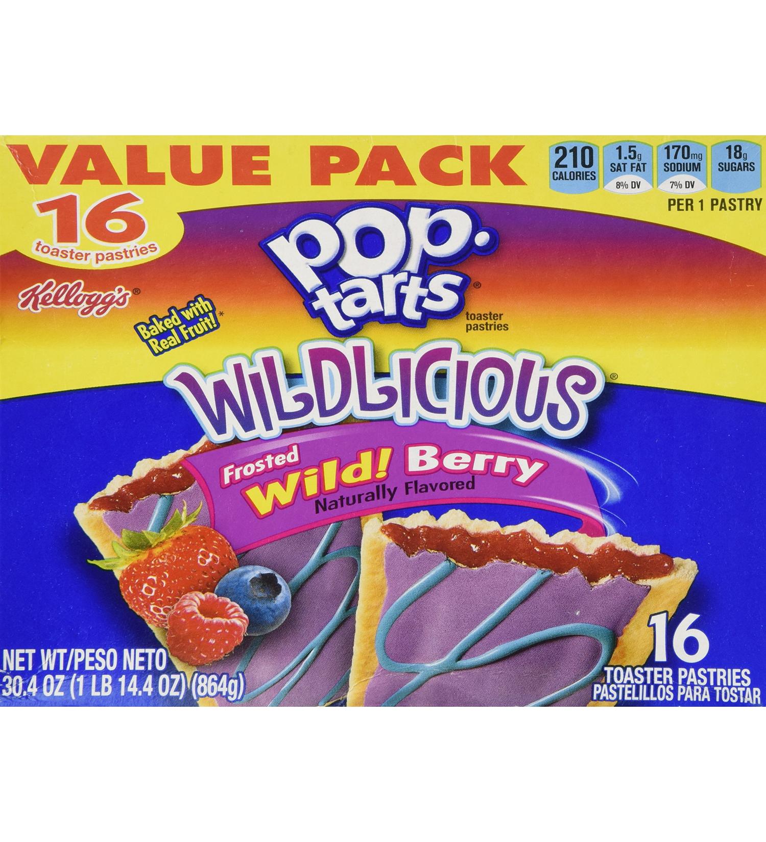 Kellogg's Pop Tarts NEW Wildlicious Frosted Wild! Berry 16 Count by Kellogg's - Buy Online on GoSupps.com
