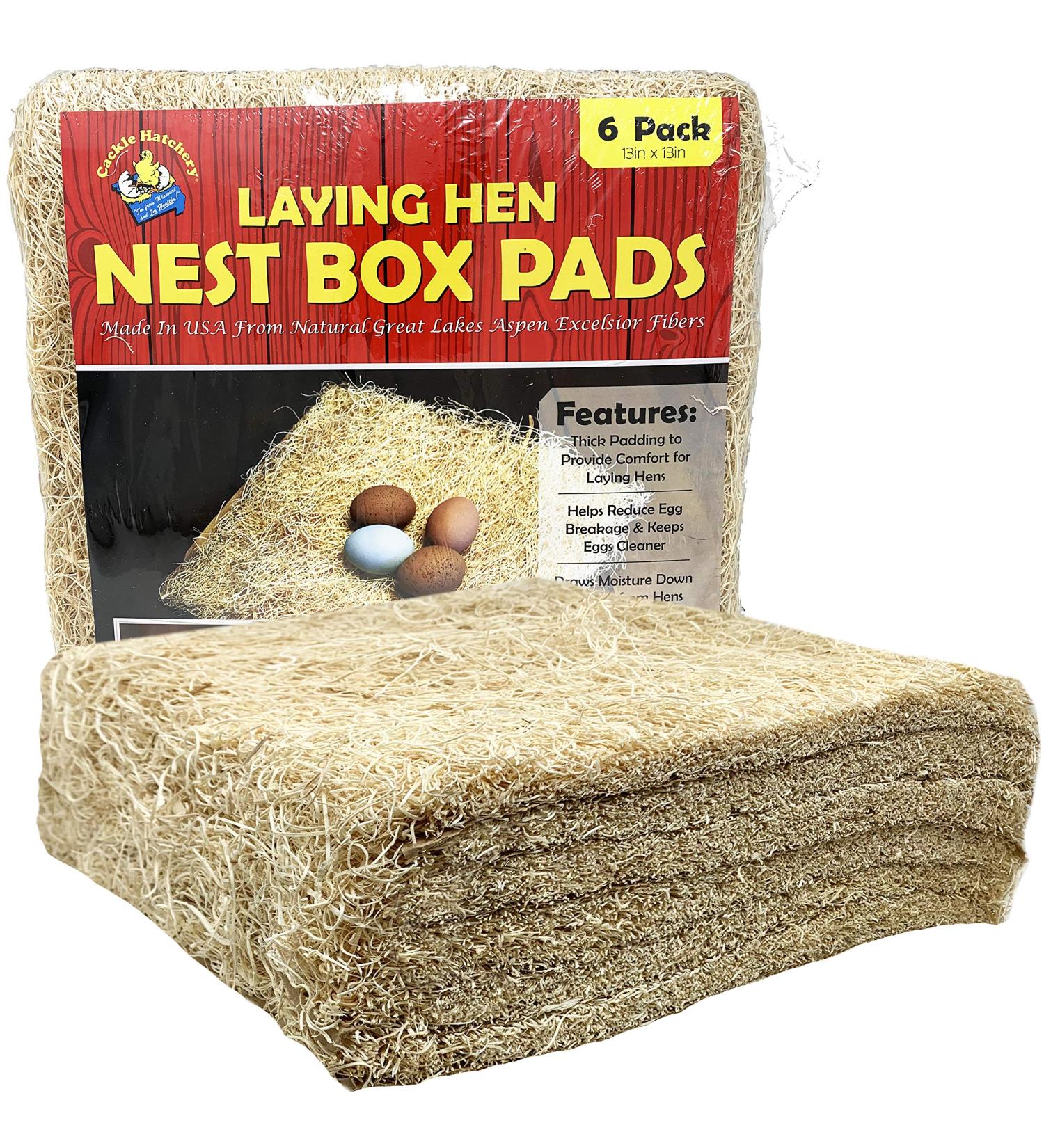Cackle Hatchery Laying Hen Nest Box Pads - 13x13 (6 Pack) | Premium Quality - Buy Online on GoSupps.com