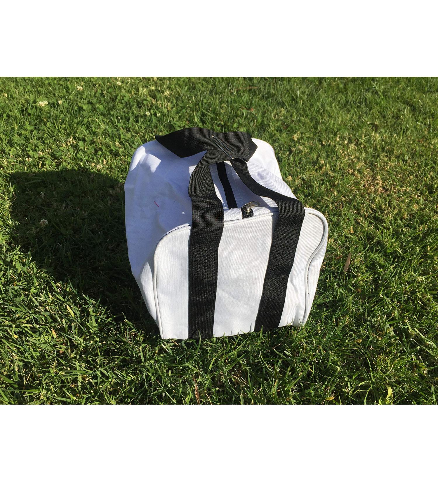 BuyBocceBalls Extra Heavy Duty Nylon Bocce Bag (6/7) - White/Black Handles - Buy Online on GoSupps.com
