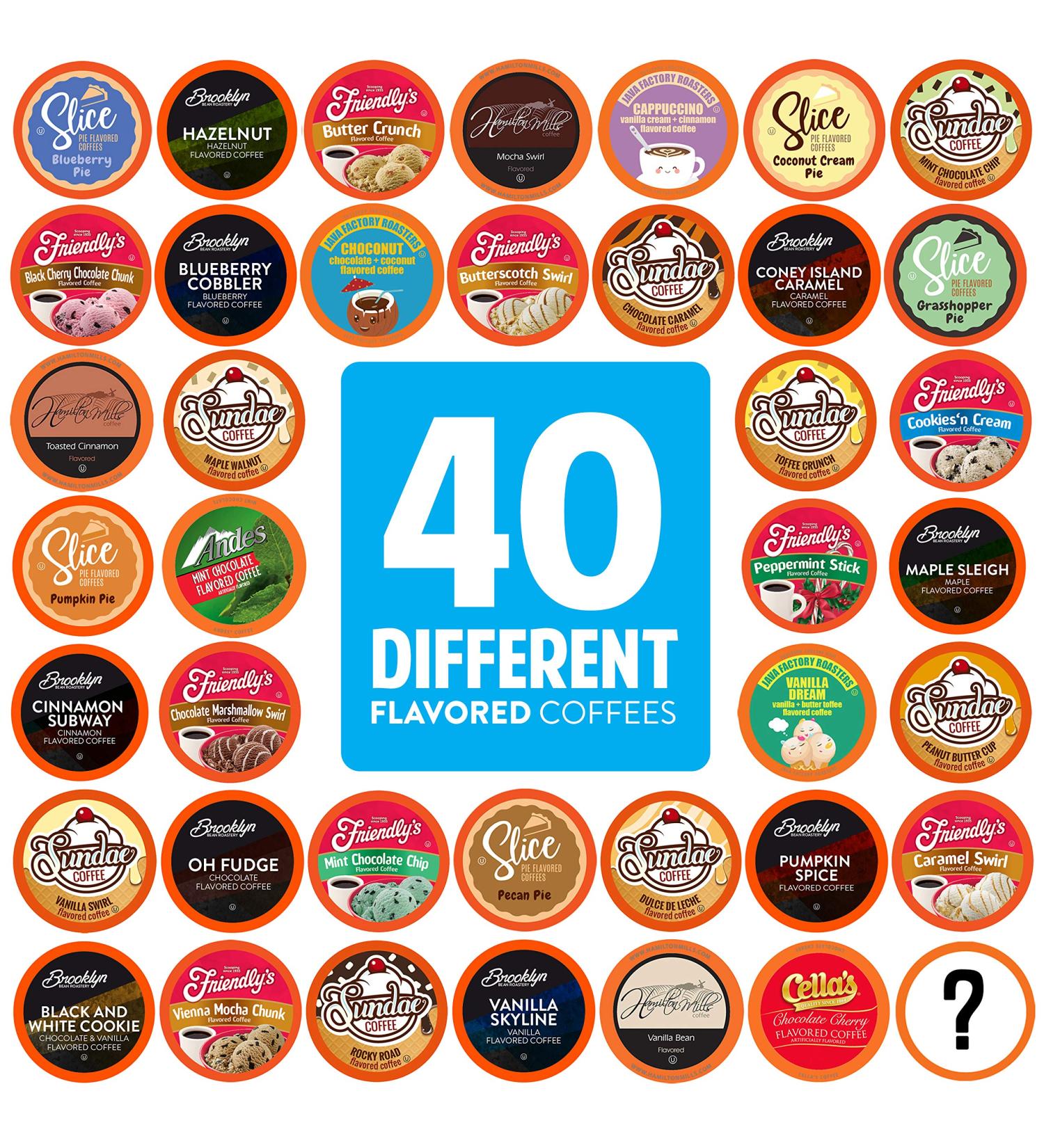 Two Rivers Coffee Flavored Pods - K Cup Compatible Assorted Variety Pack (40 Count) - Buy Online on GoSupps.com