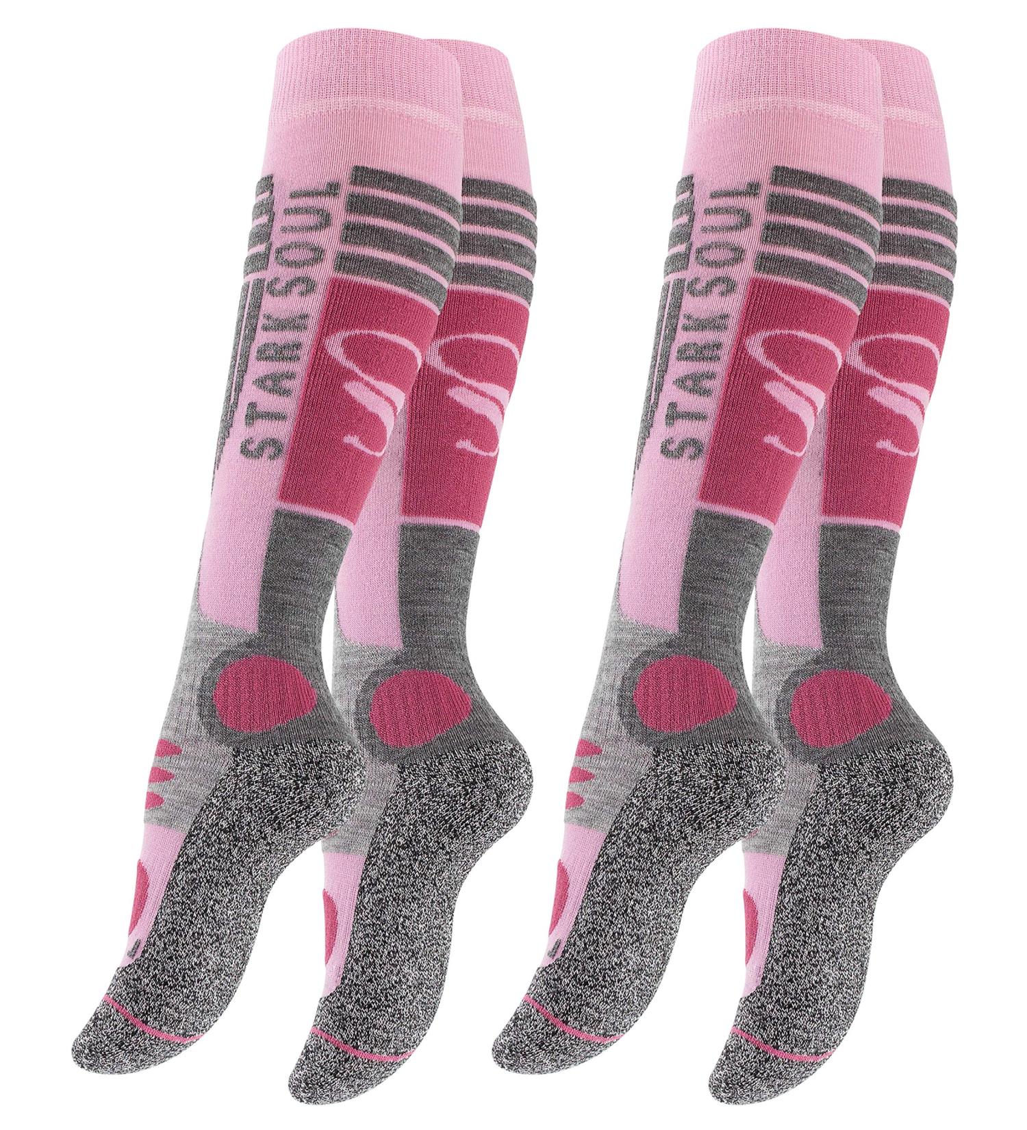 STARK SOUL Women's Ski Socks - 2 Pairs Functional Padding Old Pink/Grey Size 39-42 - Perfect for International Shipping - Buy Online on GoSupps.com
