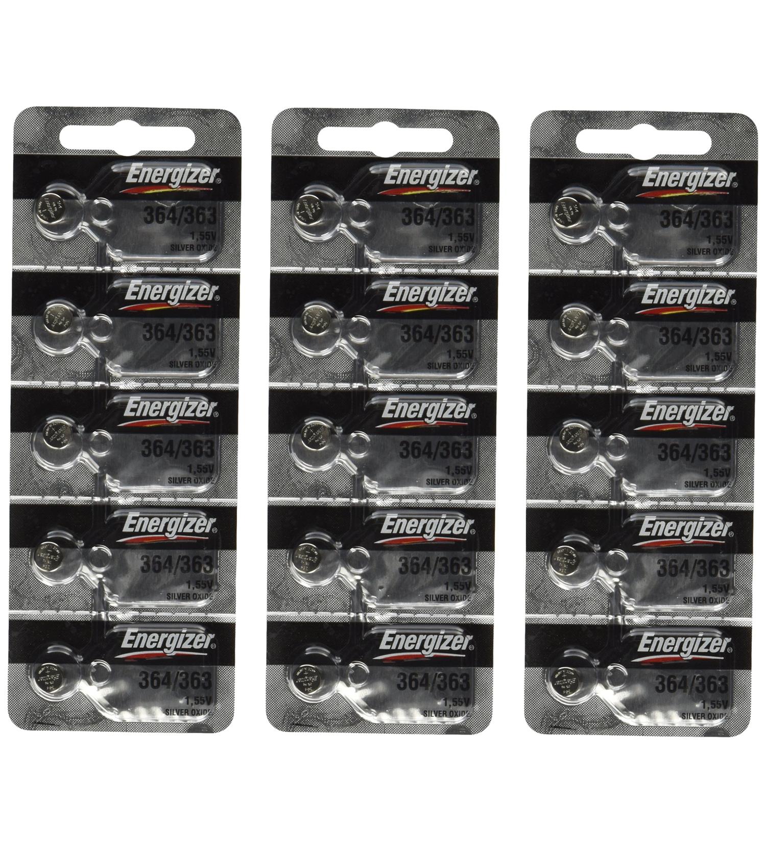15 Energizer Watch Batteries 364/363 SR621SW Batteries
