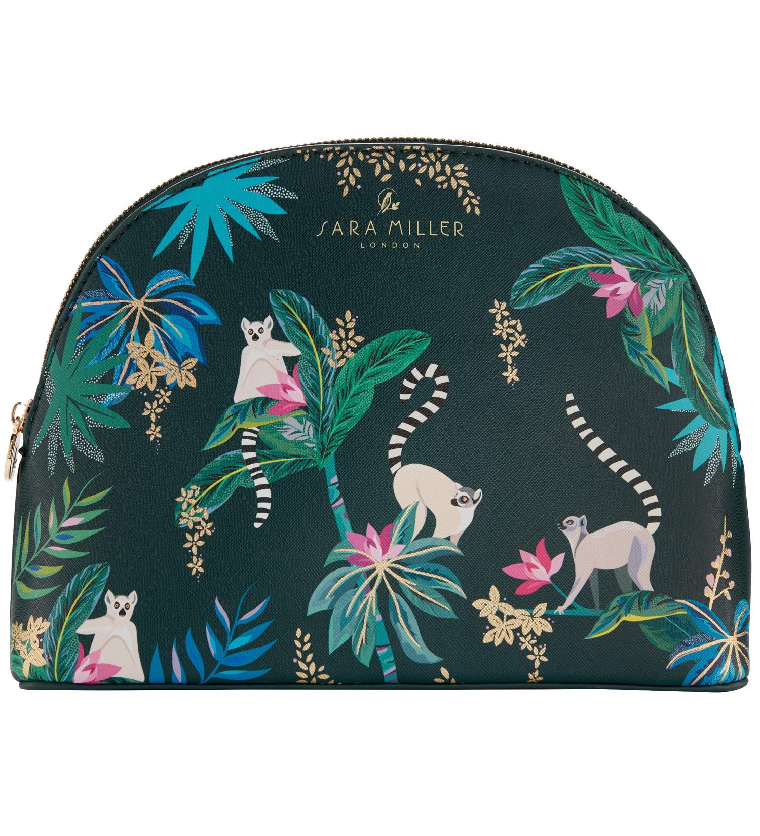 Sara Miller Tahiti Large Dark Green Cosmetic Bag - Stylish Travel Organizer & Makeup Pouch | International Shipping Available - Buy Online on GoSupps.com