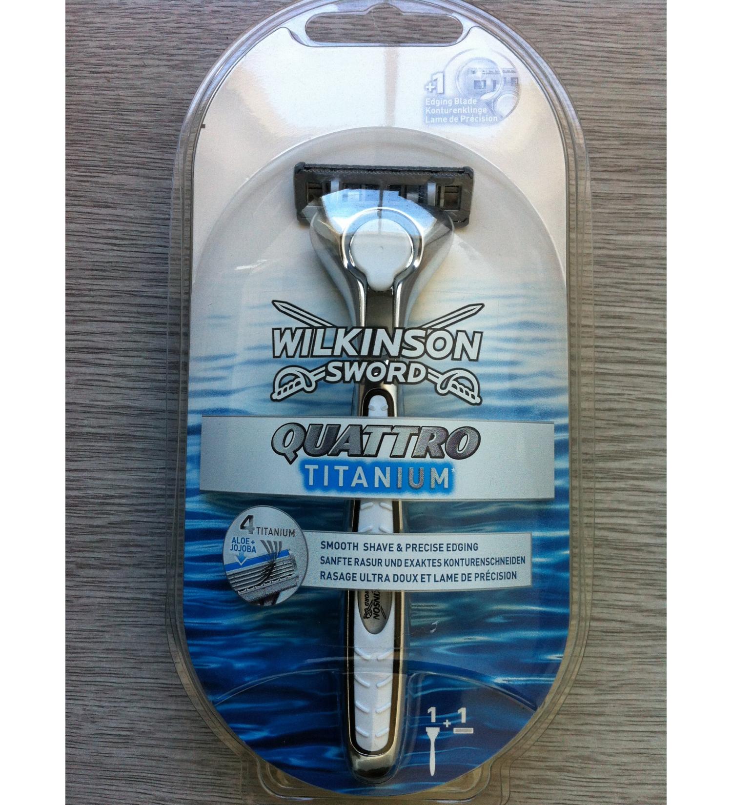 Wilkinson Quattro Titanium Razor + 1 Blade - Premium Shaving Experience | Fast International Shipping - Buy Online on GoSupps.com