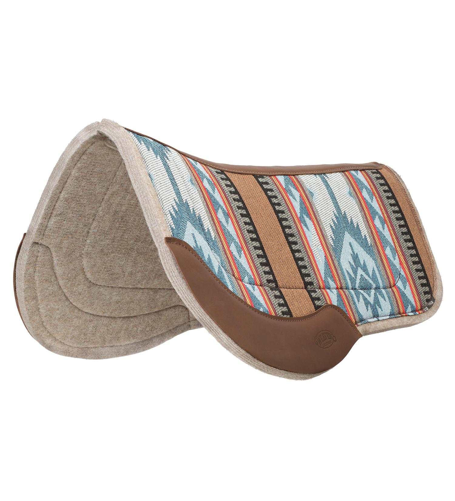 Weaver Leather Herculon Trail Saddle Pad with Wool Felt Bottom Blue/Brown