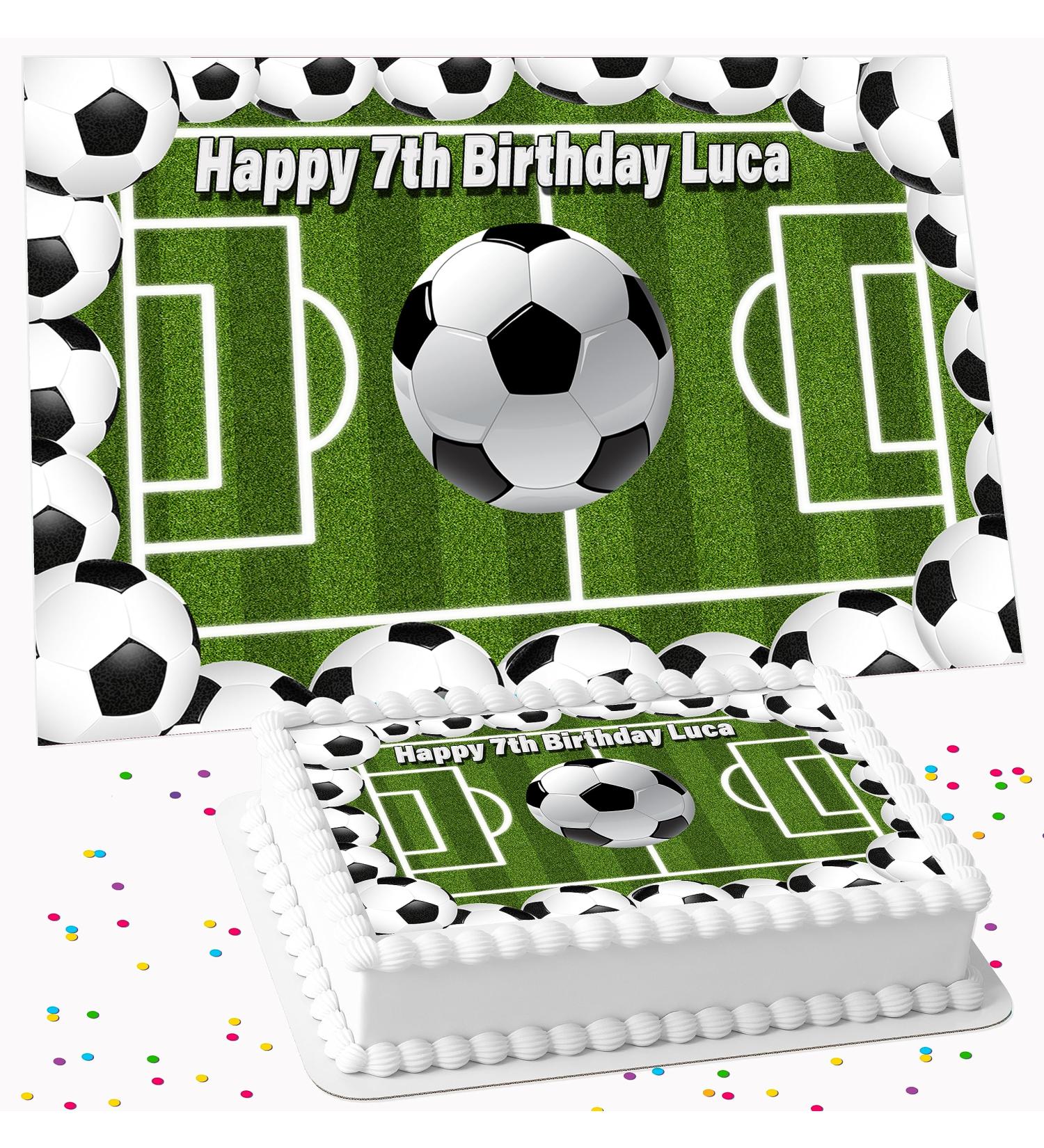 FOOTBALL BIRTHDAY PARTY PERSONALISED ICING EDIBLE COSTCO CAKE TOPPER RF-8825 - Buy Online on GoSupps.com