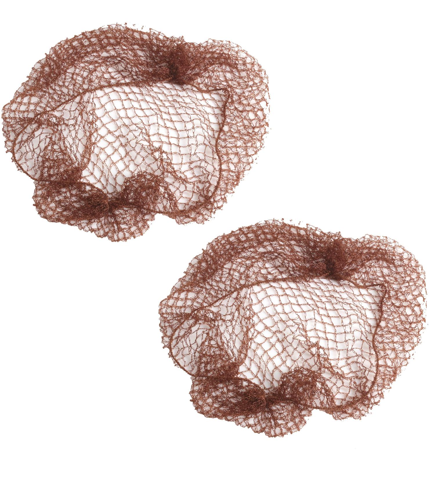 2x Dark Brown Slumber Hair Net - Elasticated Mesh Styling Sleep In Net
