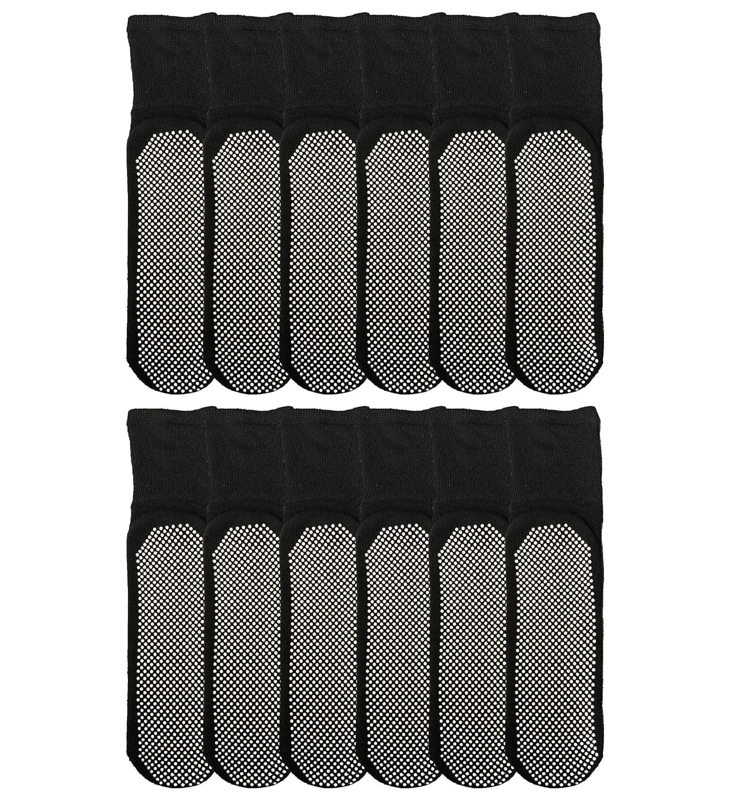Yacht & Smith Diabetic Gripper Socks Bulk Pack - 12 Pairs Men's Non-Skid Slipper Socks - Buy Online on GoSupps.com